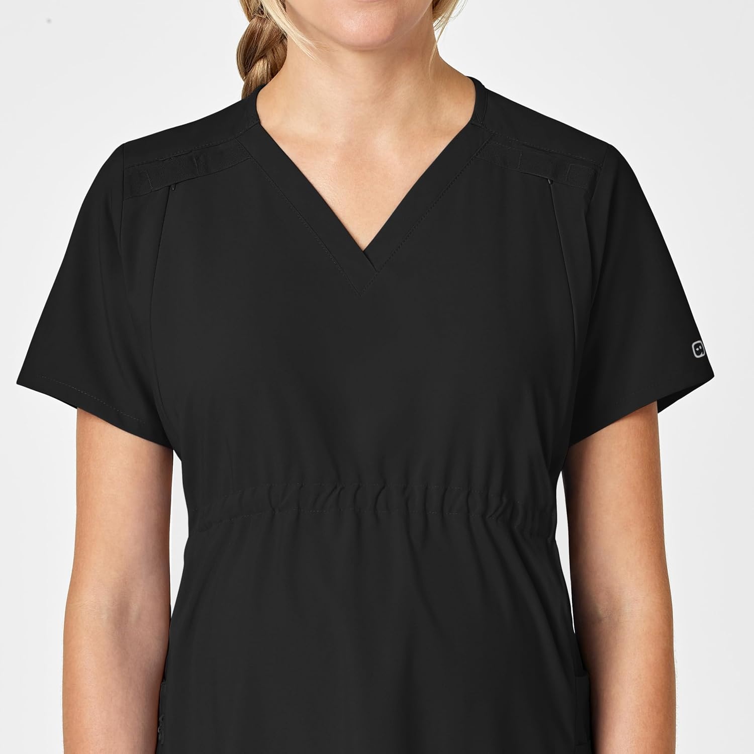 Wink W123 Maternity V-Neck Scrub Top(Black)