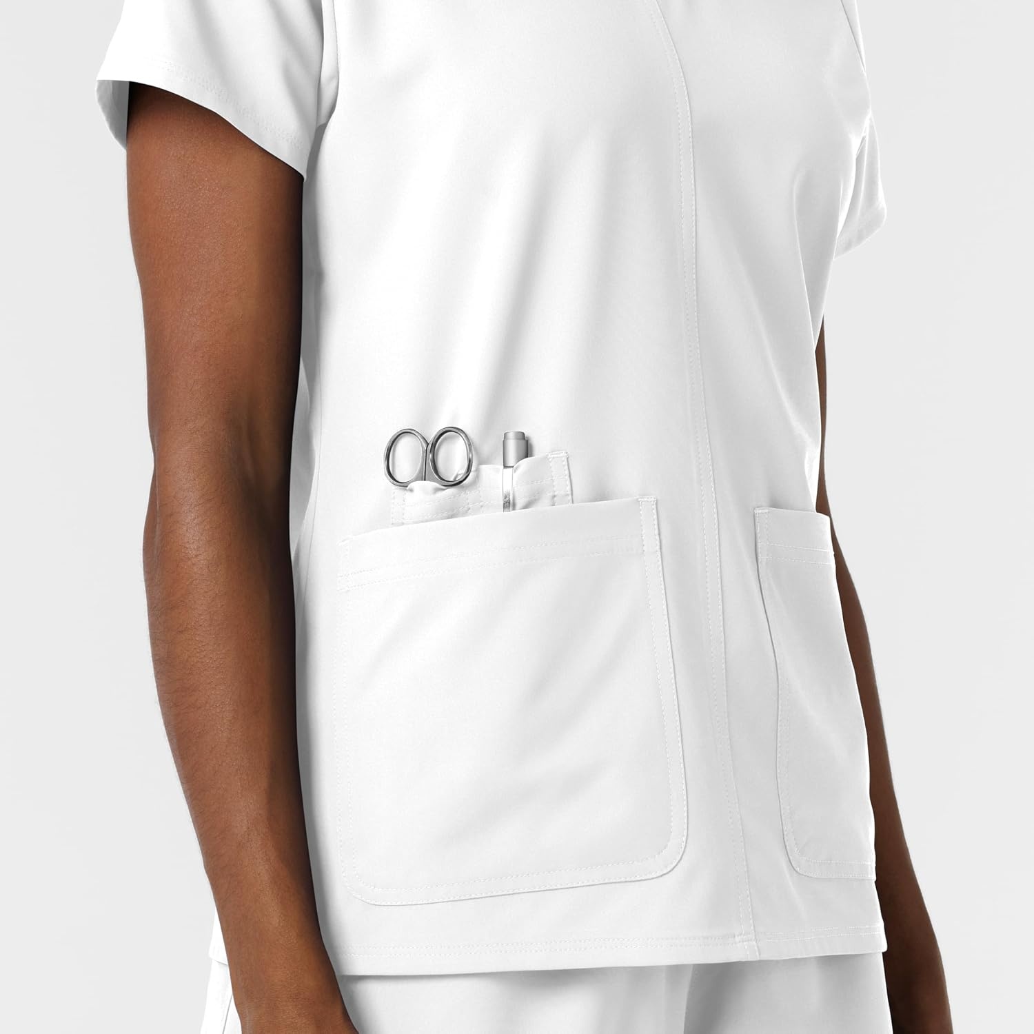 Wink Women’s Women’s V-Neck Scrub Top(White)