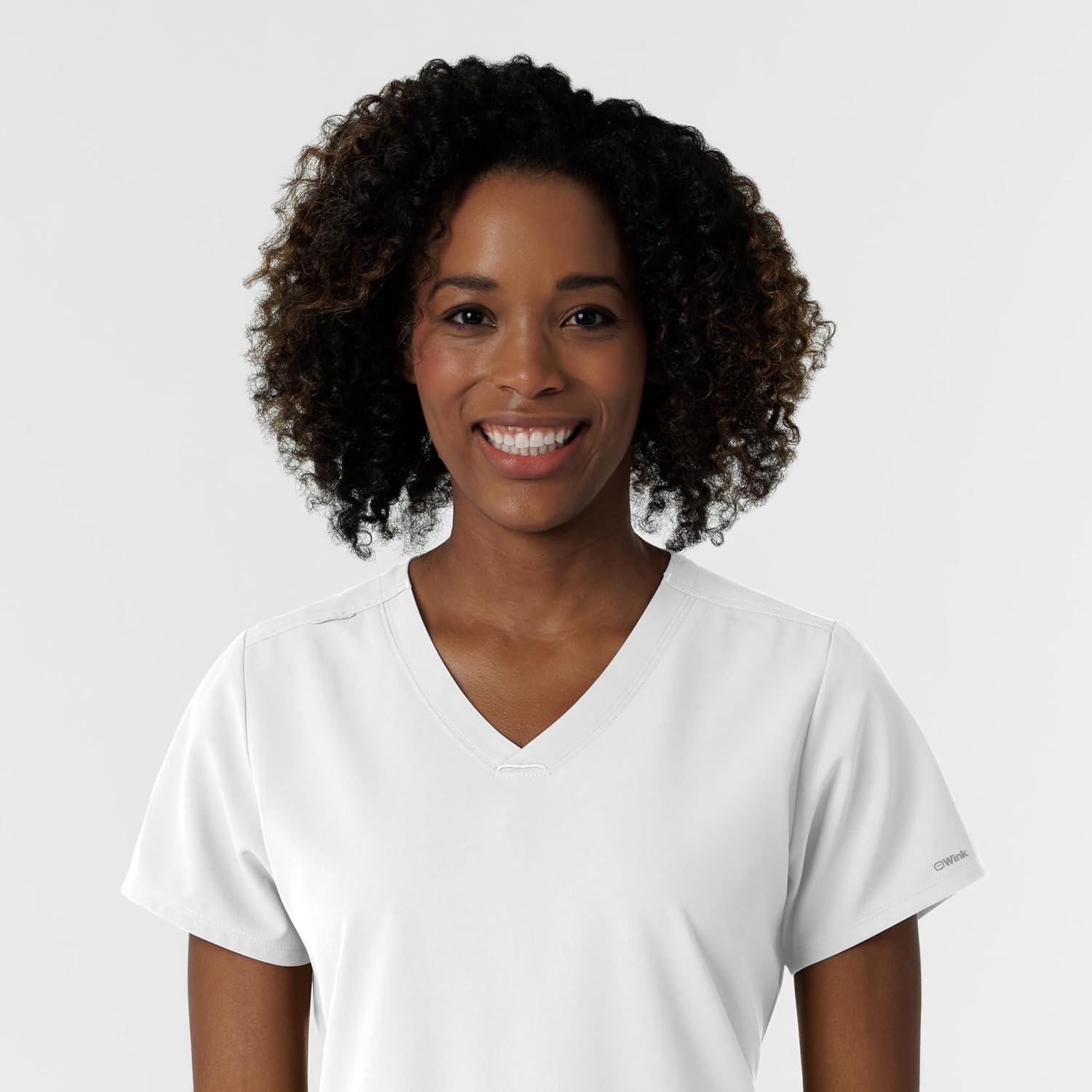 Wink Women’s Women’s V-Neck Scrub Top(White)