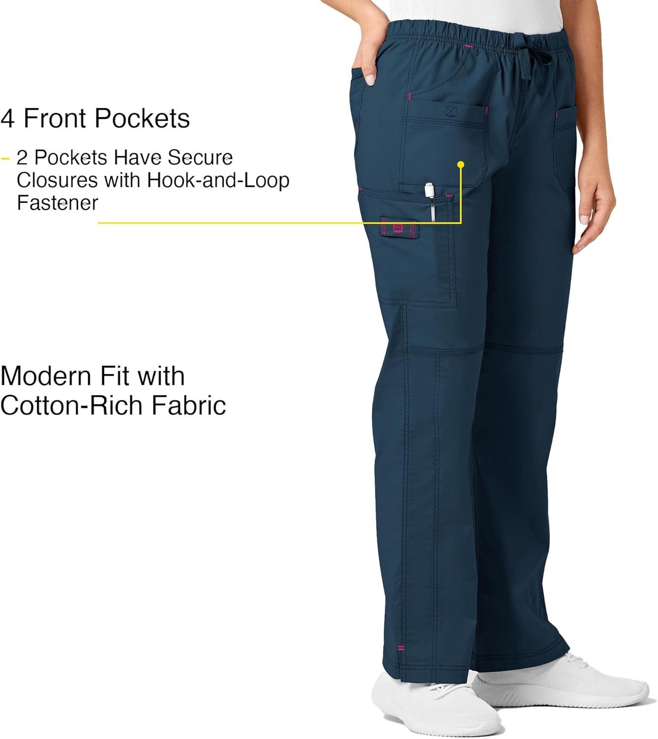 WonderWink Women’s Wonderflex Faith Scrub Pant(Caribbean)
