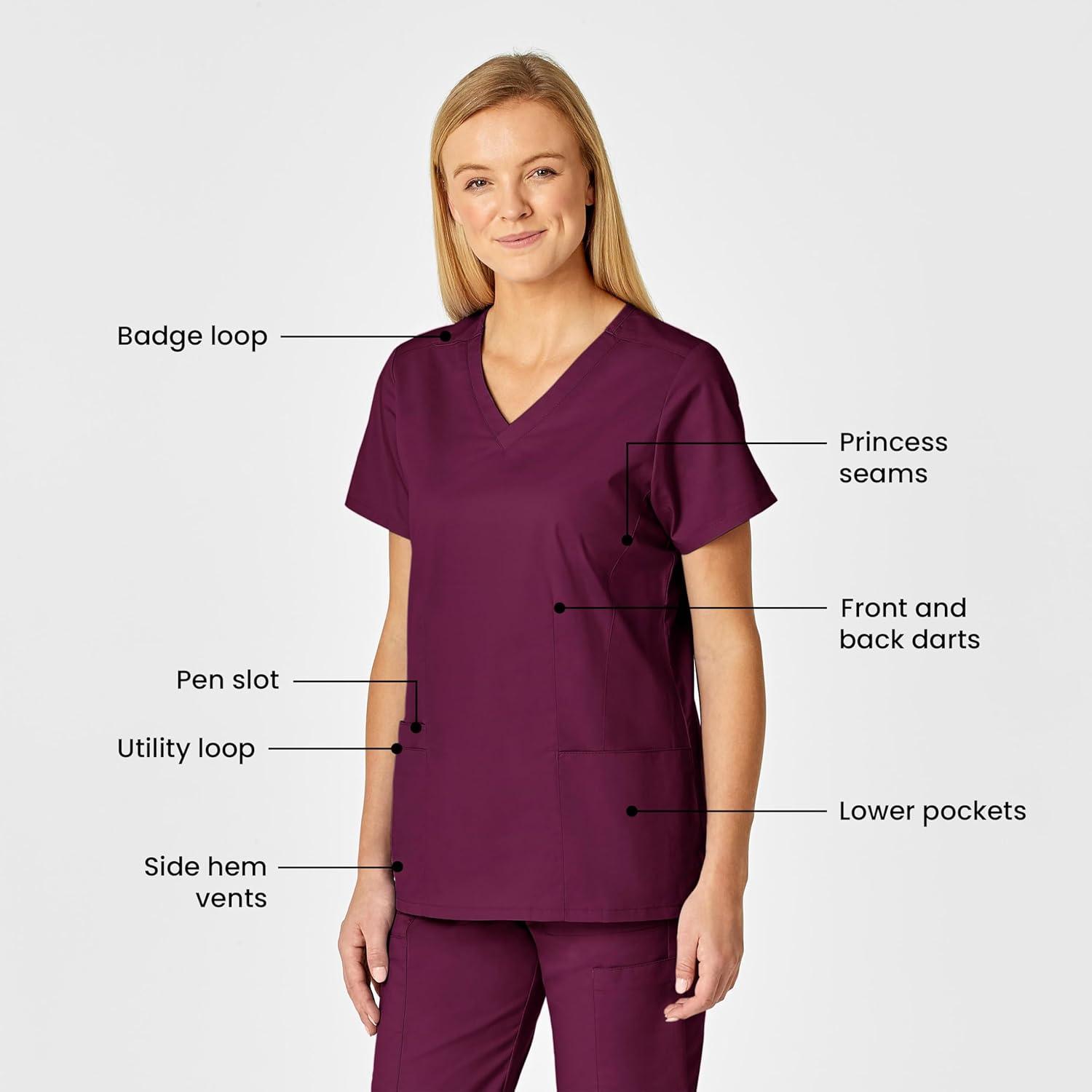 Wink Women’s Women’s Shaped V-Neck Top(Wine)