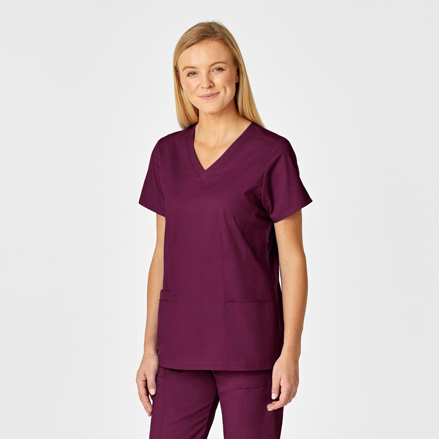 Wink Women’s Women’s Shaped V-Neck Top(Wine)
