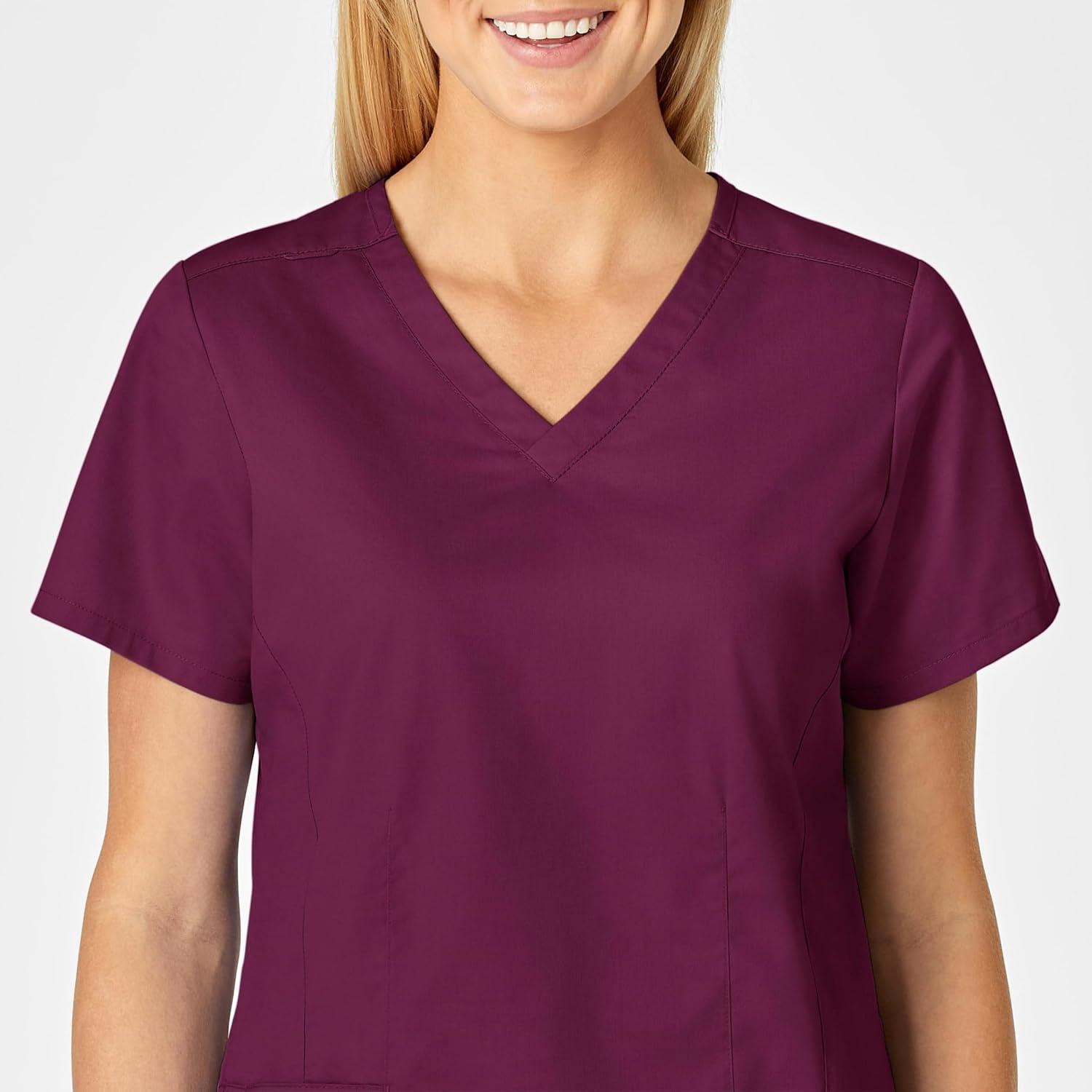 Wink Women’s Women’s Shaped V-Neck Top(Wine)