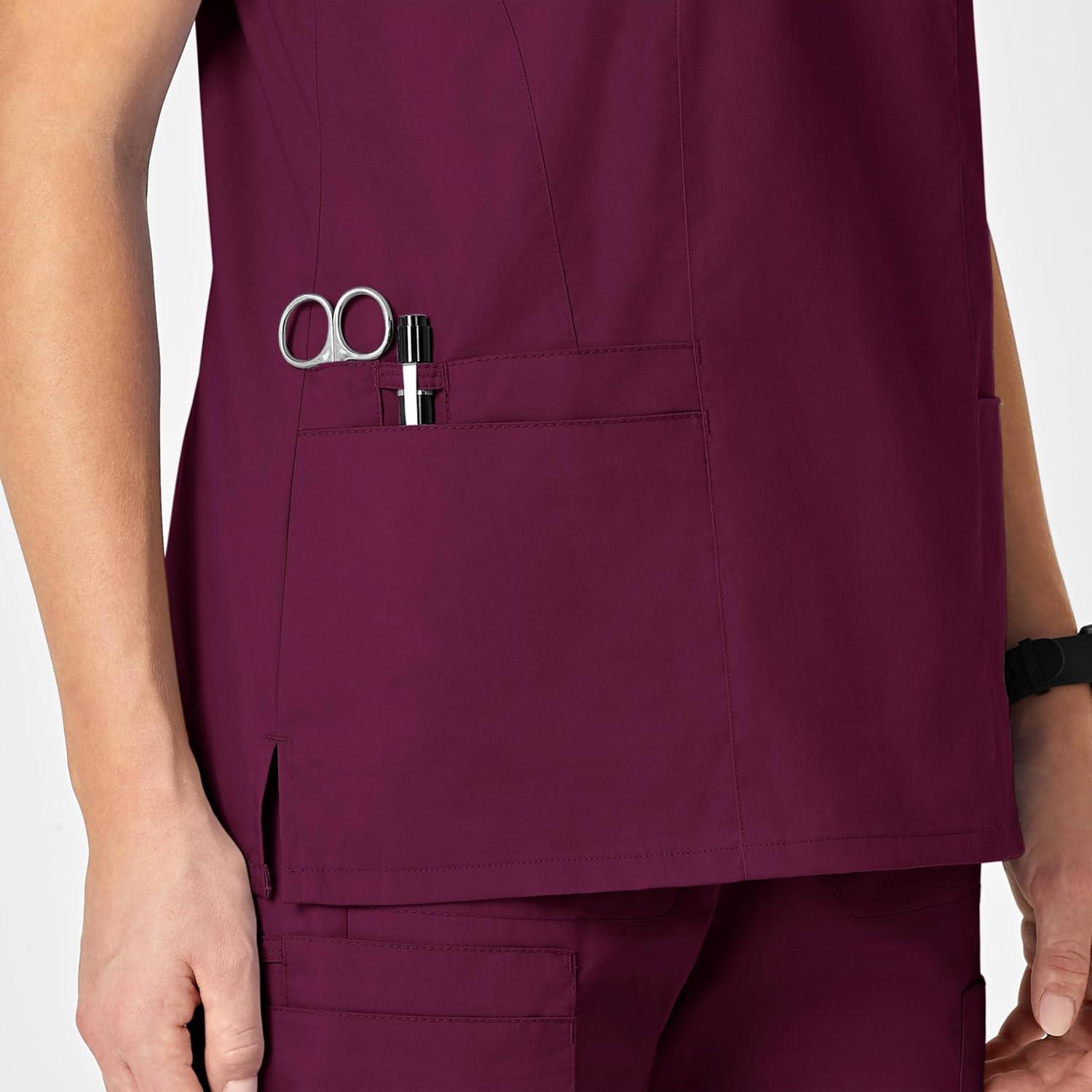 Wink Women’s Women’s Shaped V-Neck Top(Wine)