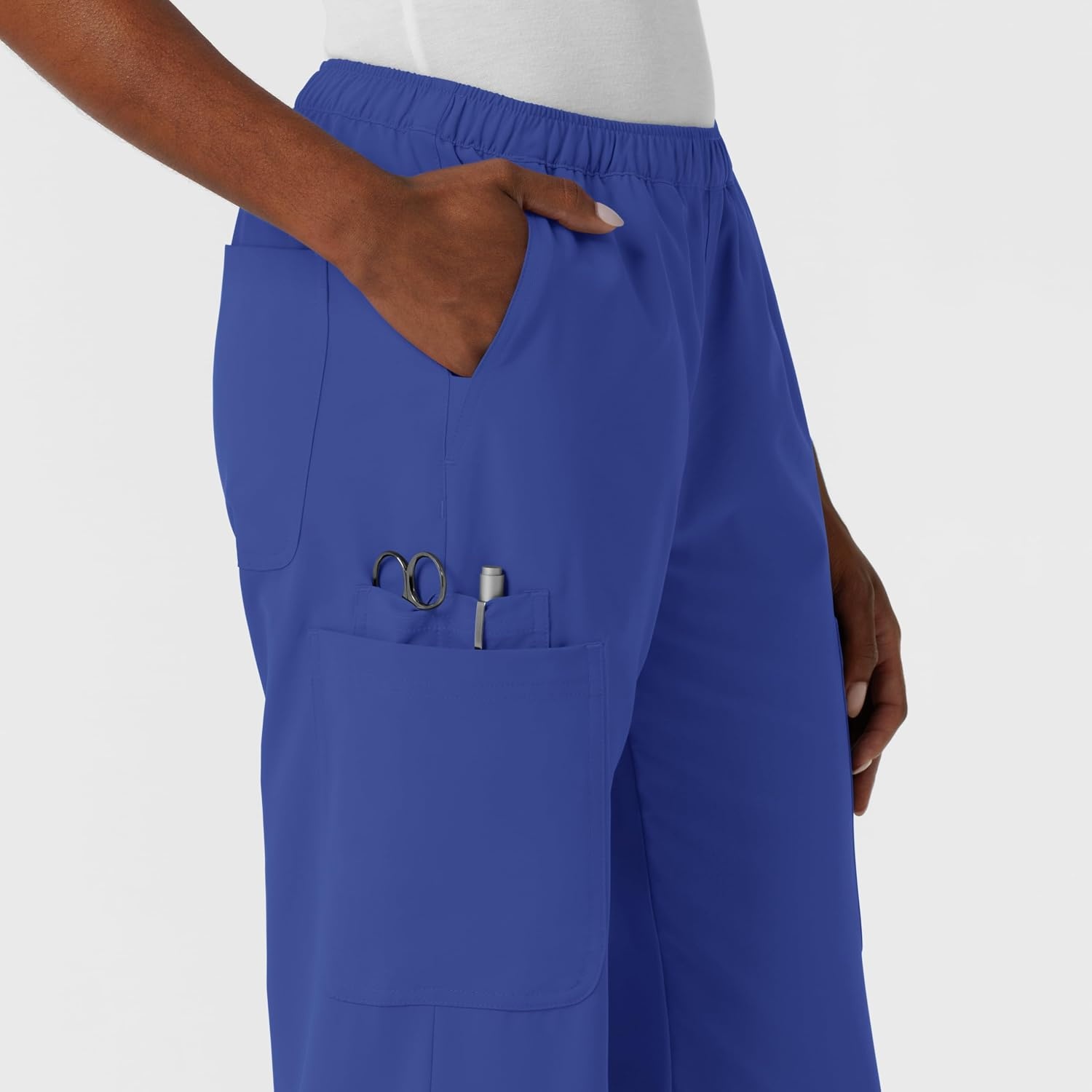 Wink NURTUR Women’s Straight Leg Cargo Scrub Pant, Galaxy Blue, L PET