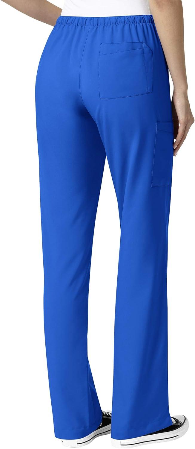 WonderWink W123 Women’s Basic V-Neck Top & Drawstring Pant Scrub Set + Badge Reel(Pewter)