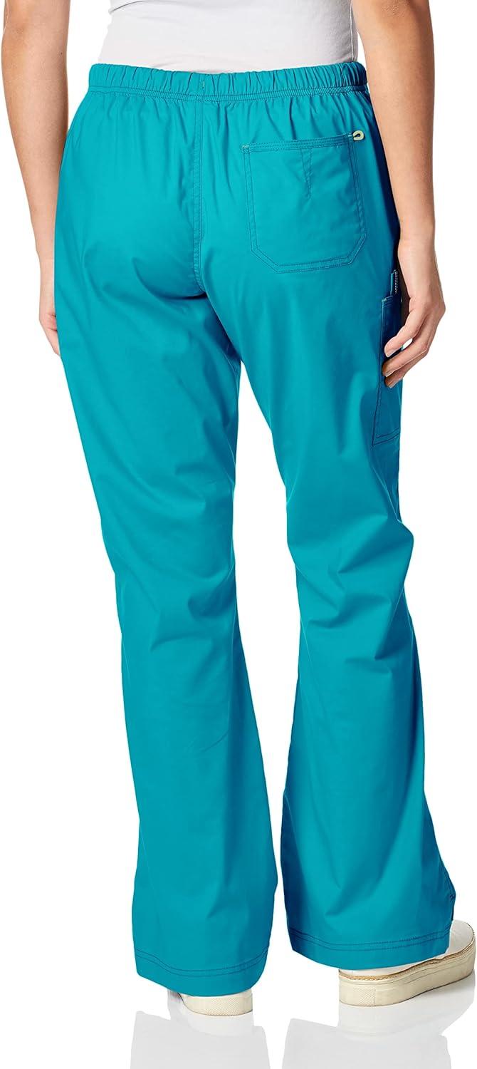 WonderWink Womens Grace Flare Leg Cargo PantMedical Scrubs Pants(Real Teal)