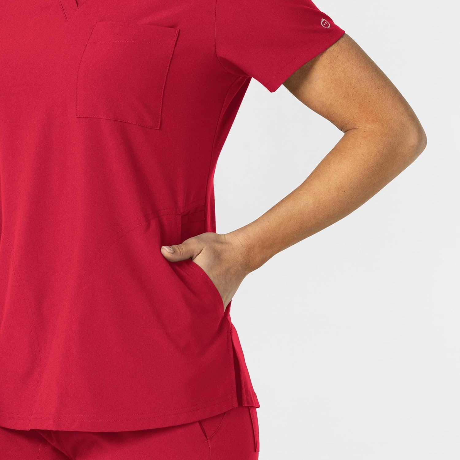 Wink Women’s Women’s Flex-n-Reach V-Neck Scrub Top(Red)