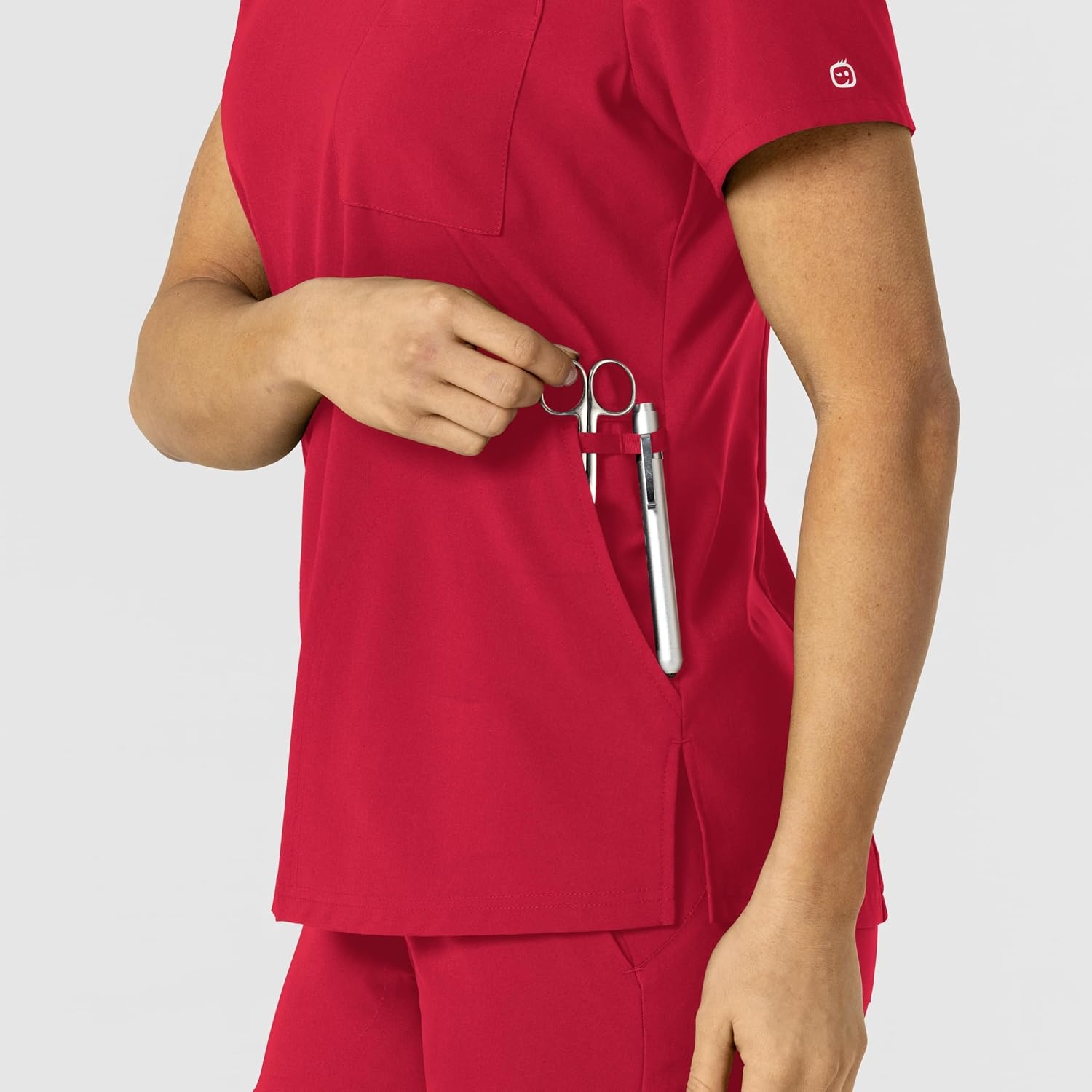 Wink Women’s Women’s Flex-n-Reach V-Neck Scrub Top(Red)
