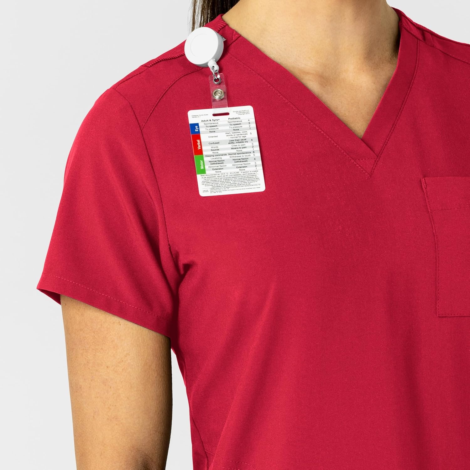 Wink Women’s Women’s Flex-n-Reach V-Neck Scrub Top(Red)