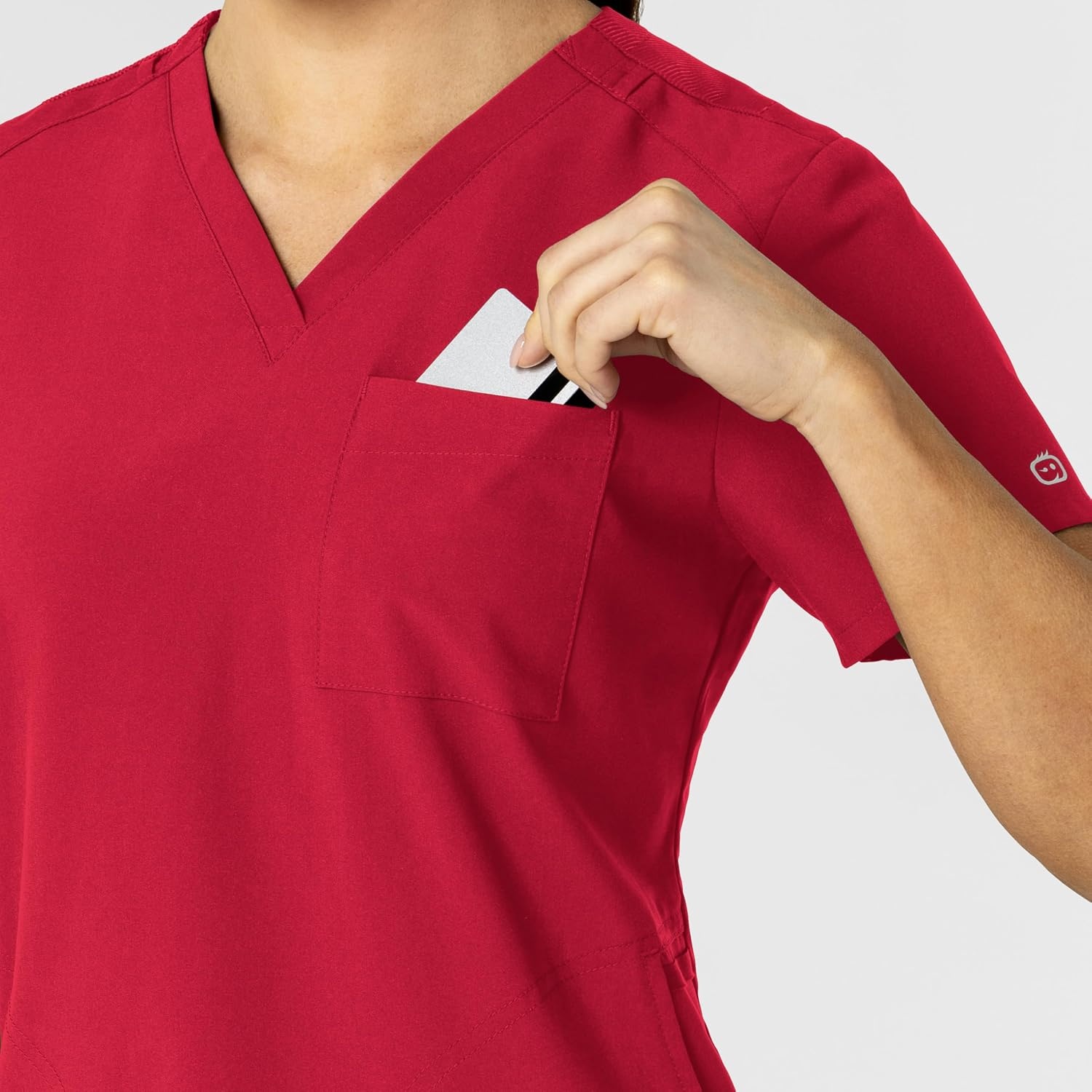 Wink Women’s Women’s Flex-n-Reach V-Neck Scrub Top(Red)