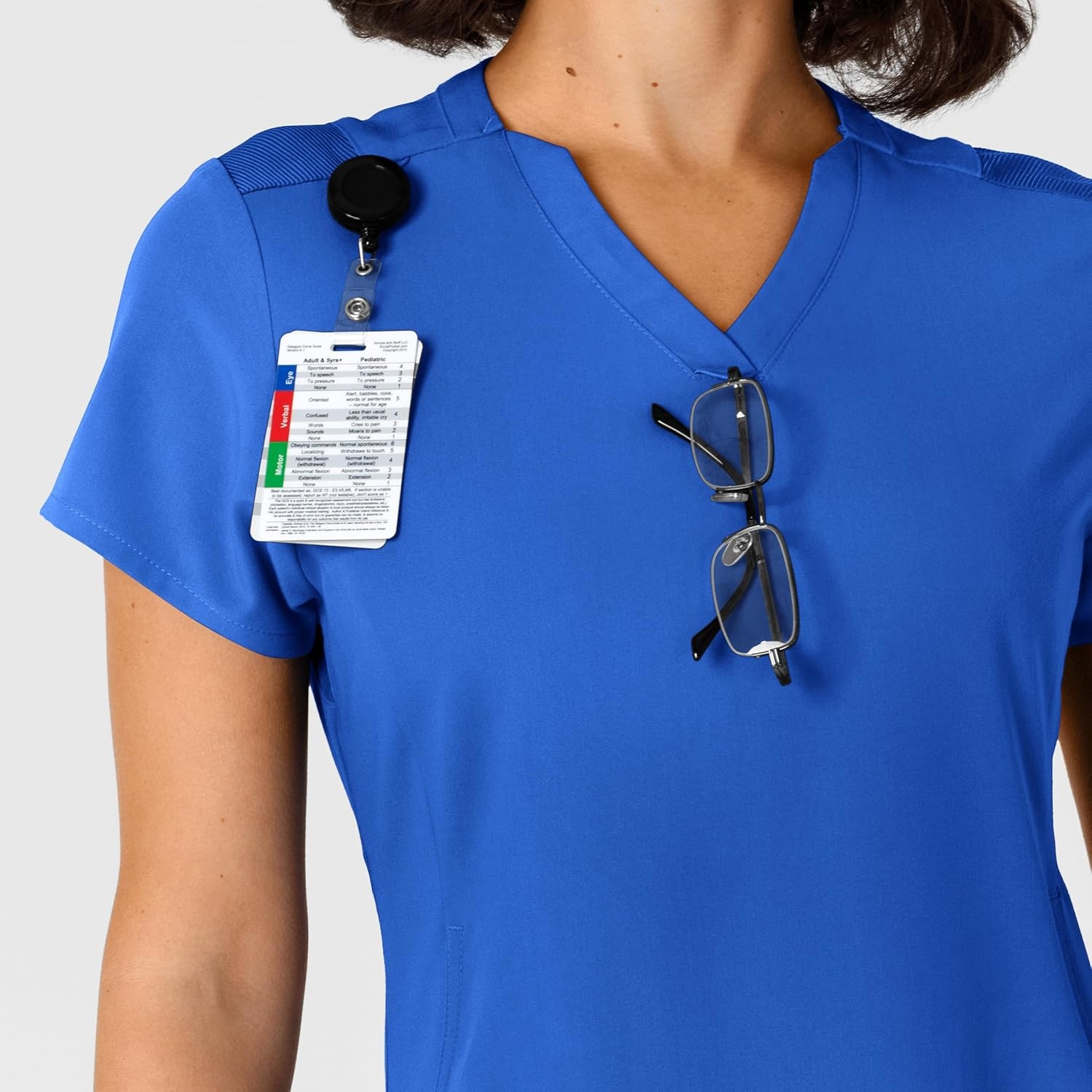 Wink Nova Women’s Flex-n-Reach Shoulder Panel V-Neck Scrub Top(Royal)
