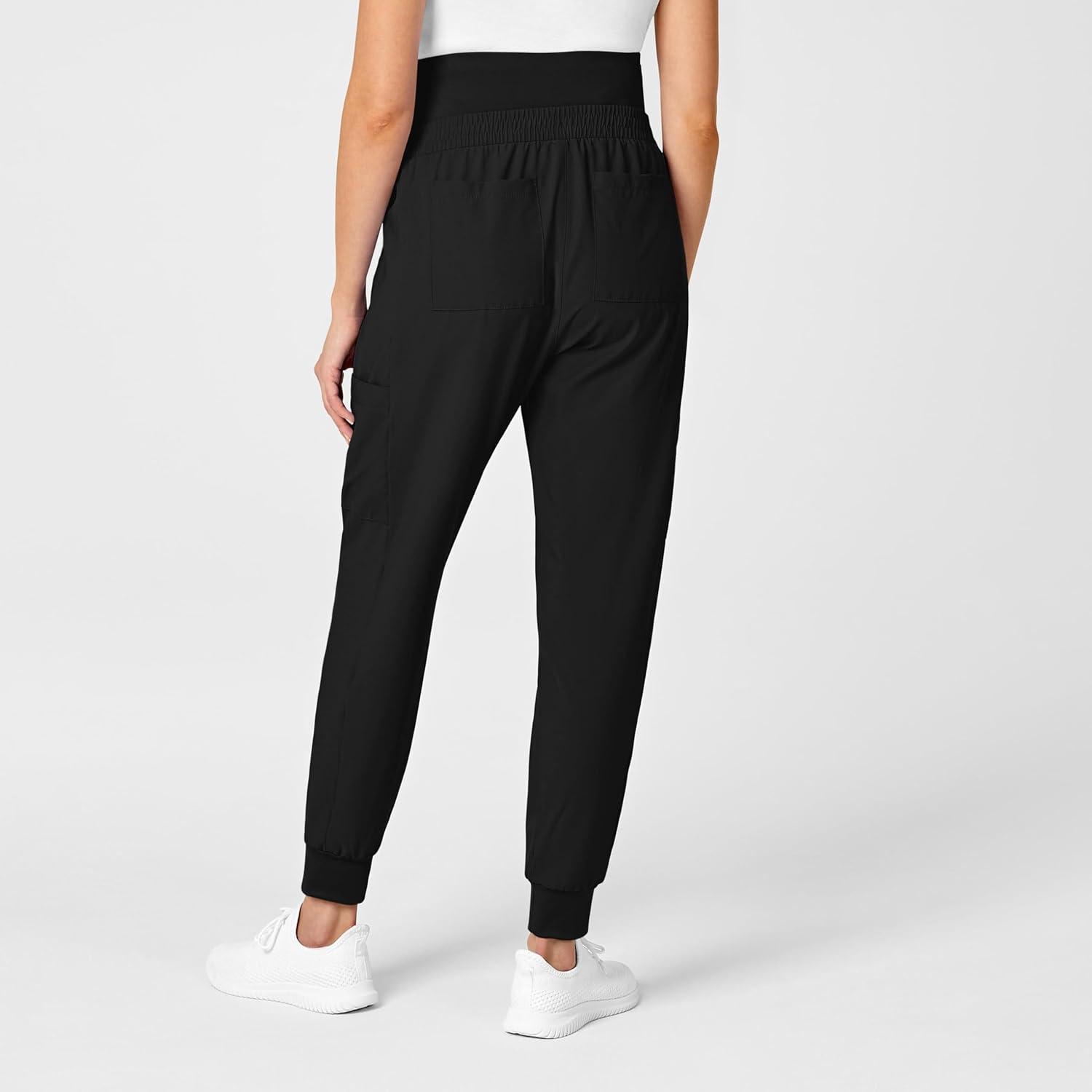WonderWink Women’s W123 Maternity Jogger Scrub Pant(Black)