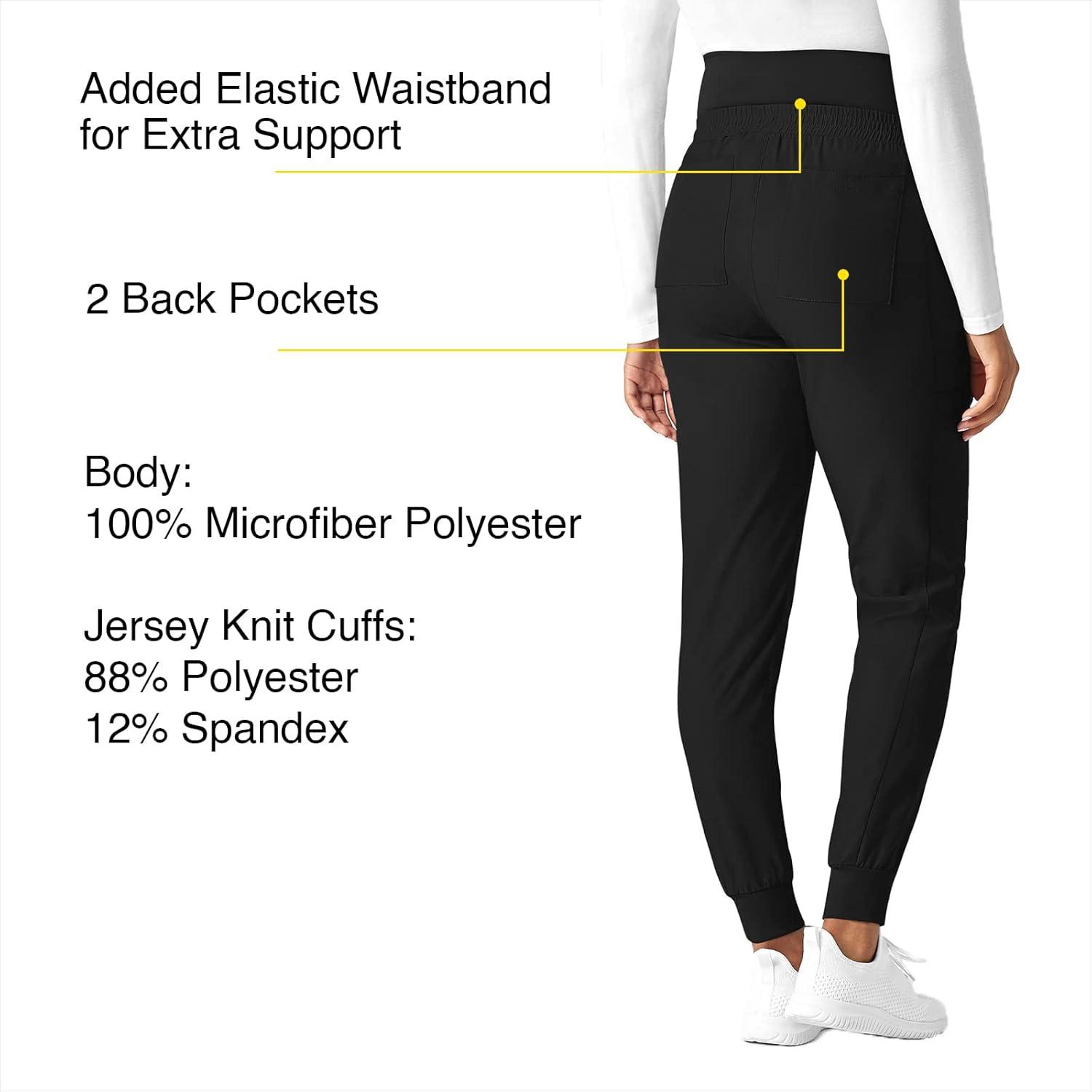 WonderWink Women’s W123 Maternity Jogger Scrub Pant(Black)
