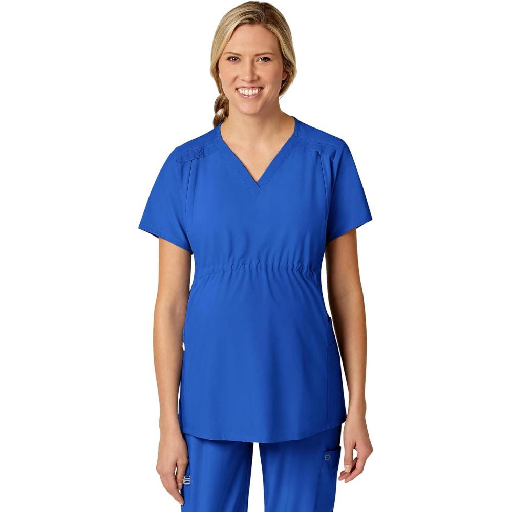 Wink Scrubs for Women, W123, Maternity V-Neck Tops with 5 Pockets(Royal)