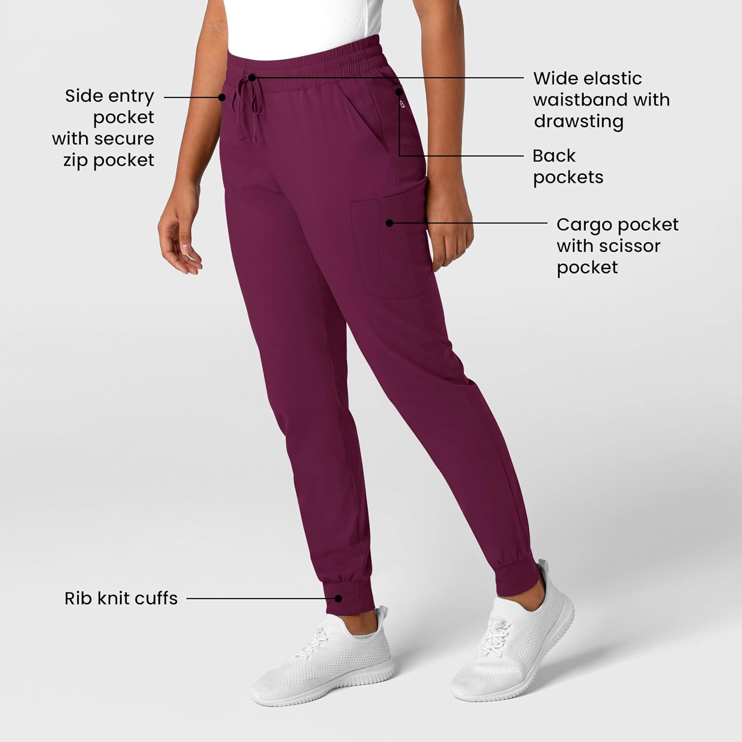 Wink Boundless Women’s Jogger Scrub Pant(Wine)