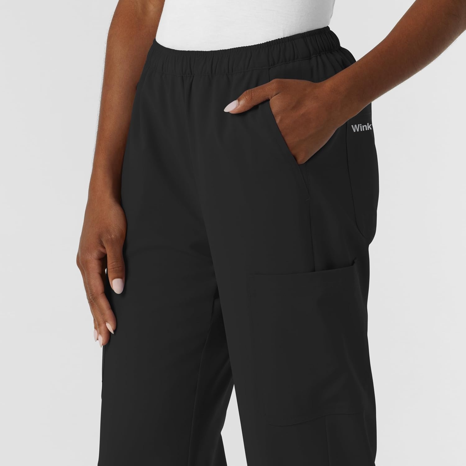 Wink NURTUR Women’s Straight Leg Cargo Scrub Pant, Black, 3XL