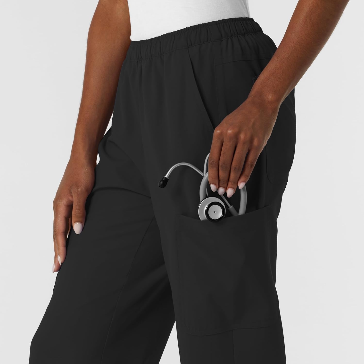 Wink NURTUR Women’s Straight Leg Cargo Scrub Pant, Black, 3XL