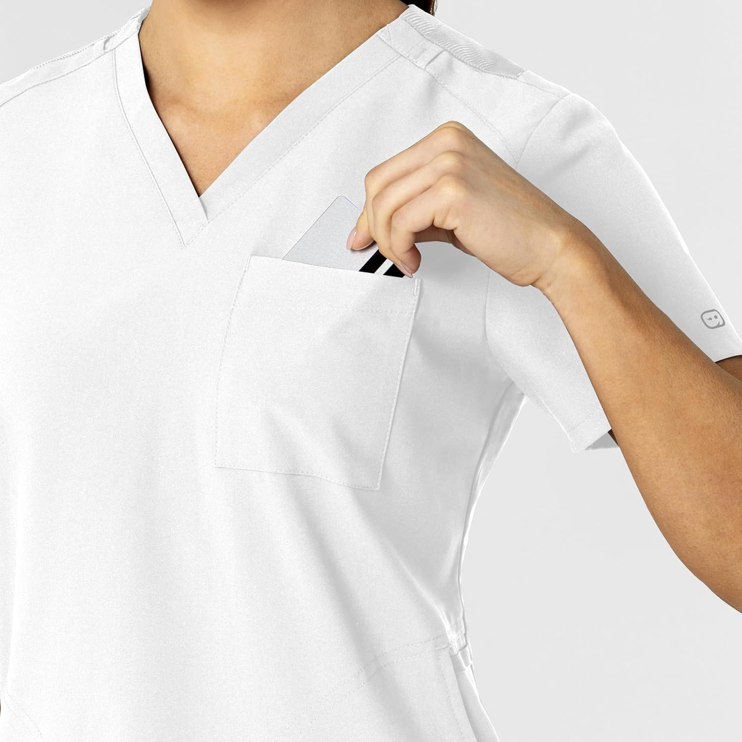 Wink Women’s Women’s Flex-n-Reach V-Neck Scrub Top(White)