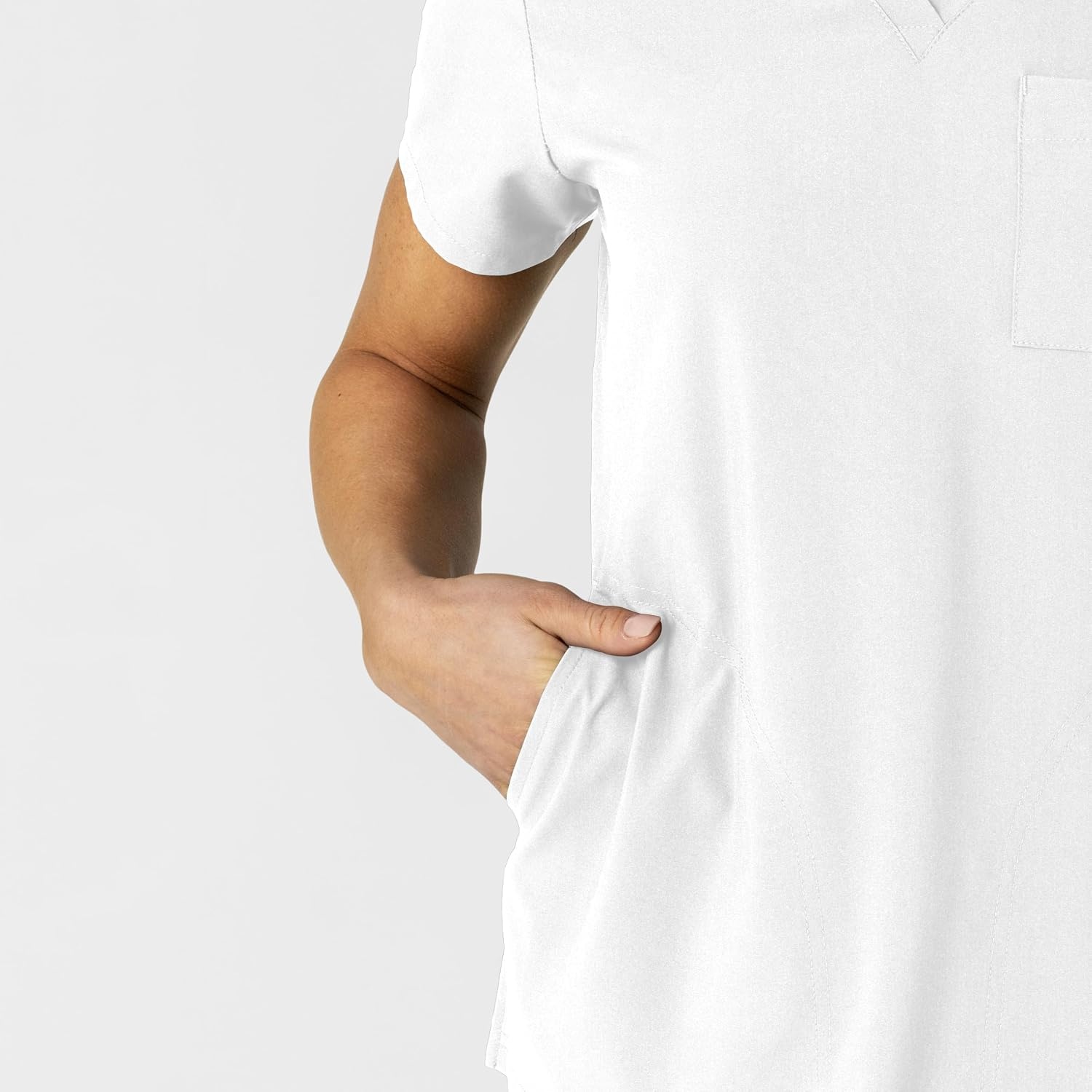 Wink Women’s Women’s Flex-n-Reach V-Neck Scrub Top(White)