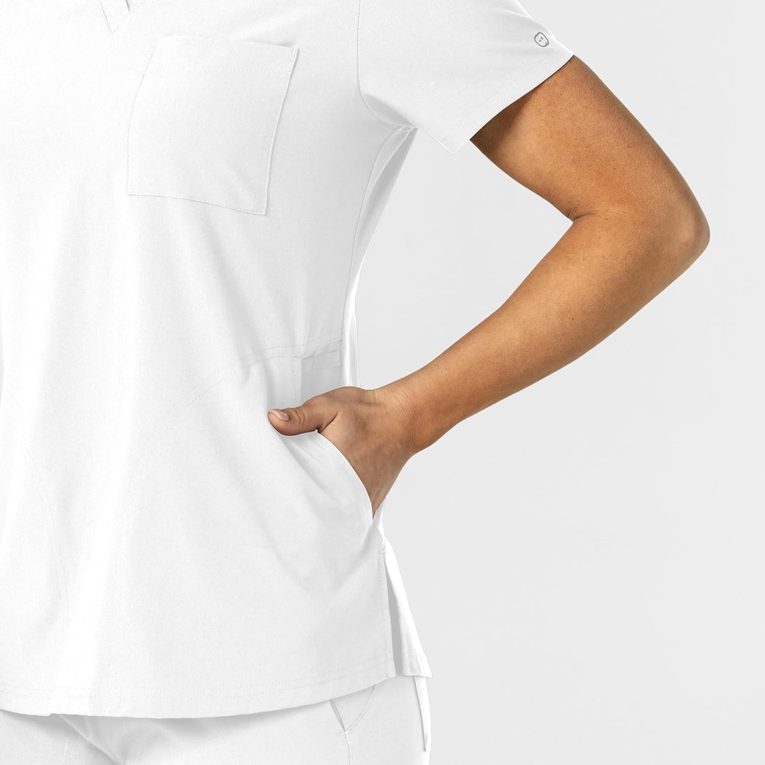 Wink Women’s Women’s Flex-n-Reach V-Neck Scrub Top(White)