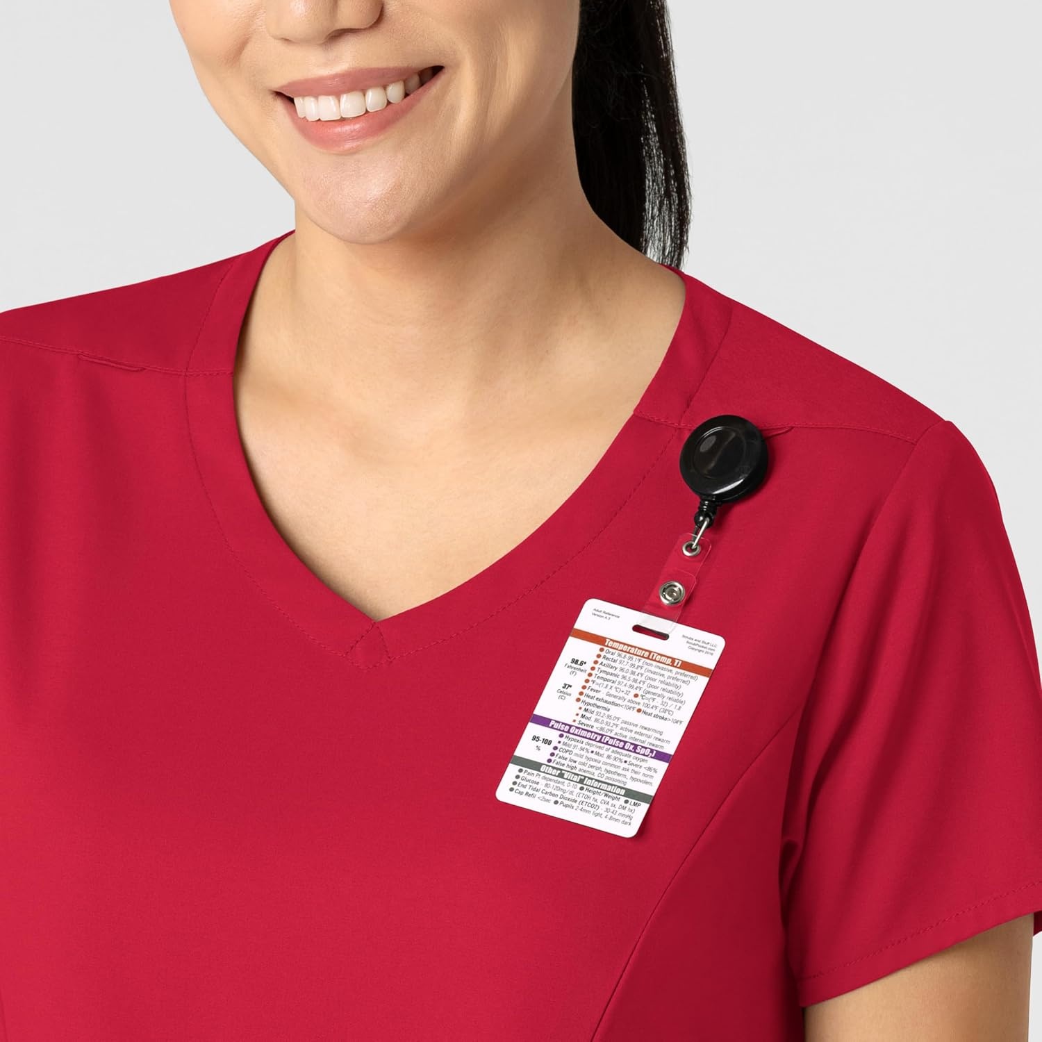 Wink Boundless Women’s 2-Pocket V-Neck Scrub Top(Red)