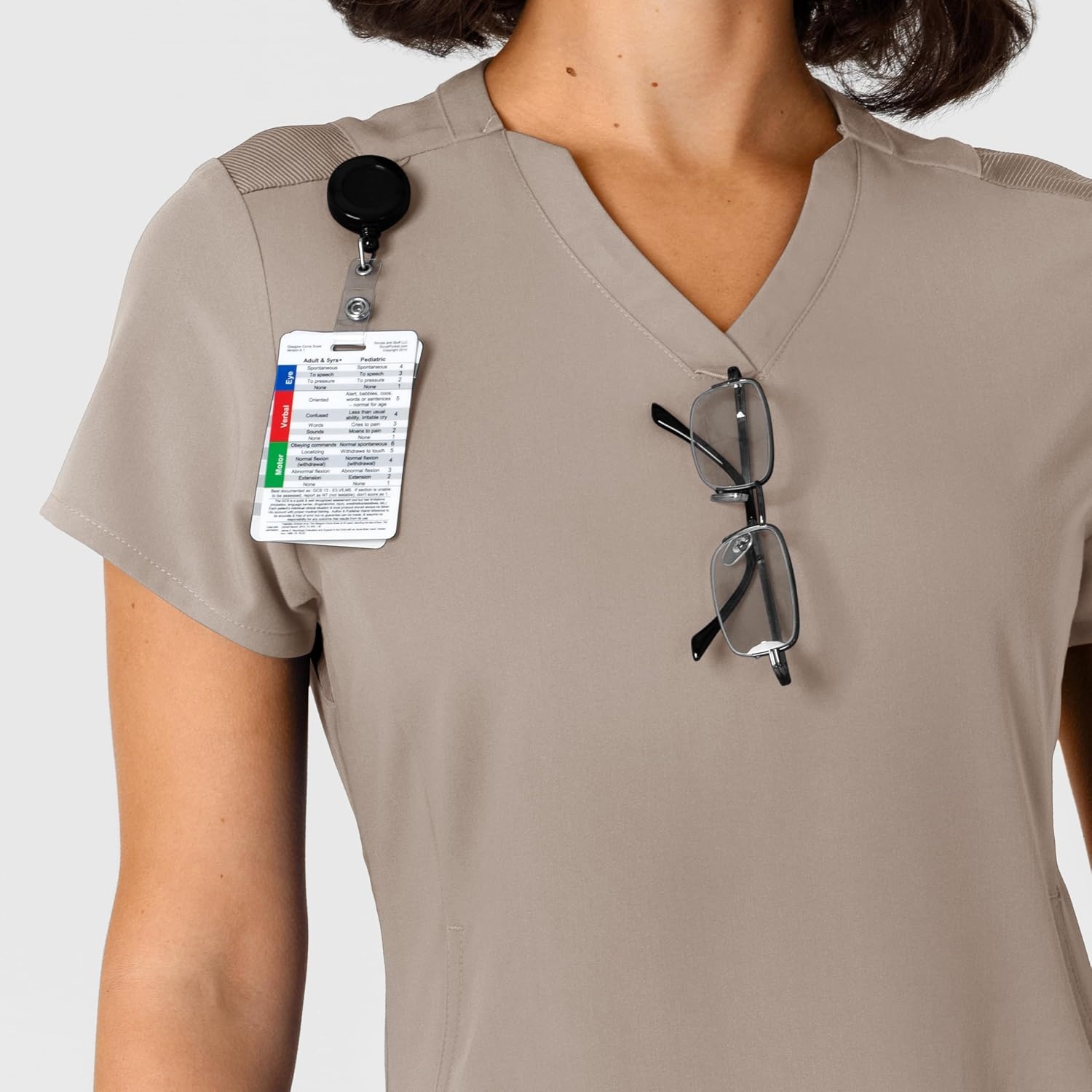 Wink Nova Women’s Flex-n-Reach Shoulder Panel V-Neck Scrub Top(Haze)