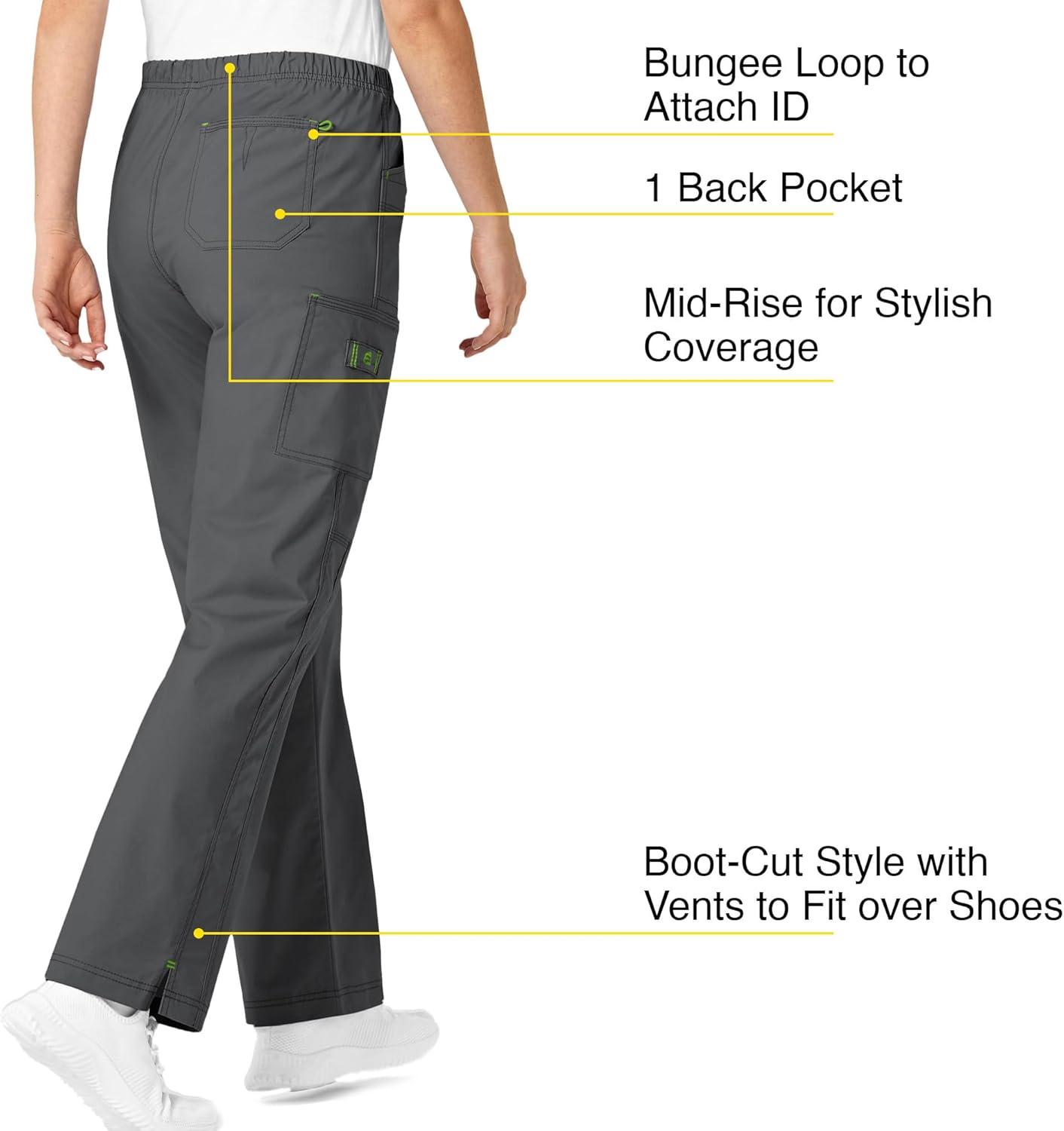 WonderWink Women’s Wonderflex Faith Scrub Pant(Charcoal)