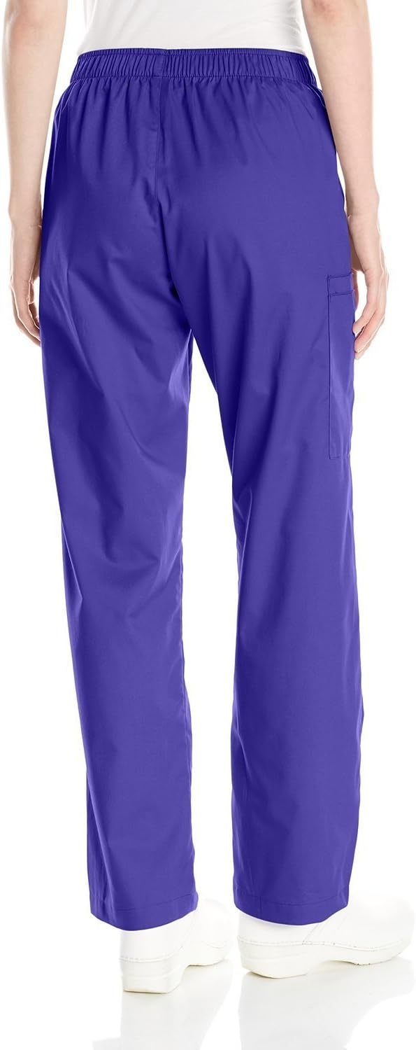 Wink Scrubs for Women, Boundless, Classic Wide Leg Cargo Pants with Full Drawstring and 8 Pockets(Grape)