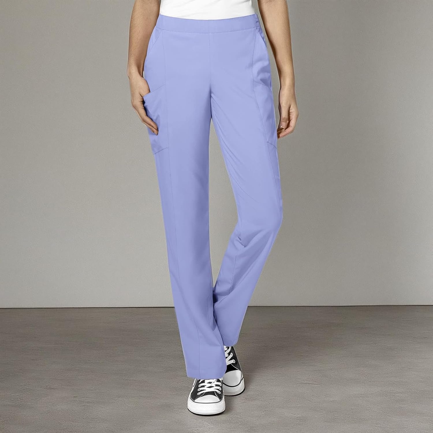 Women’s Flat Front Cargo Pant(Ceil Blue)