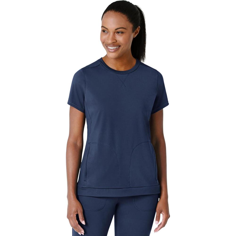 Wink Scrubs for Women, Renew, Flex-n-Reach Crew Neck Tops with 2 Pockets