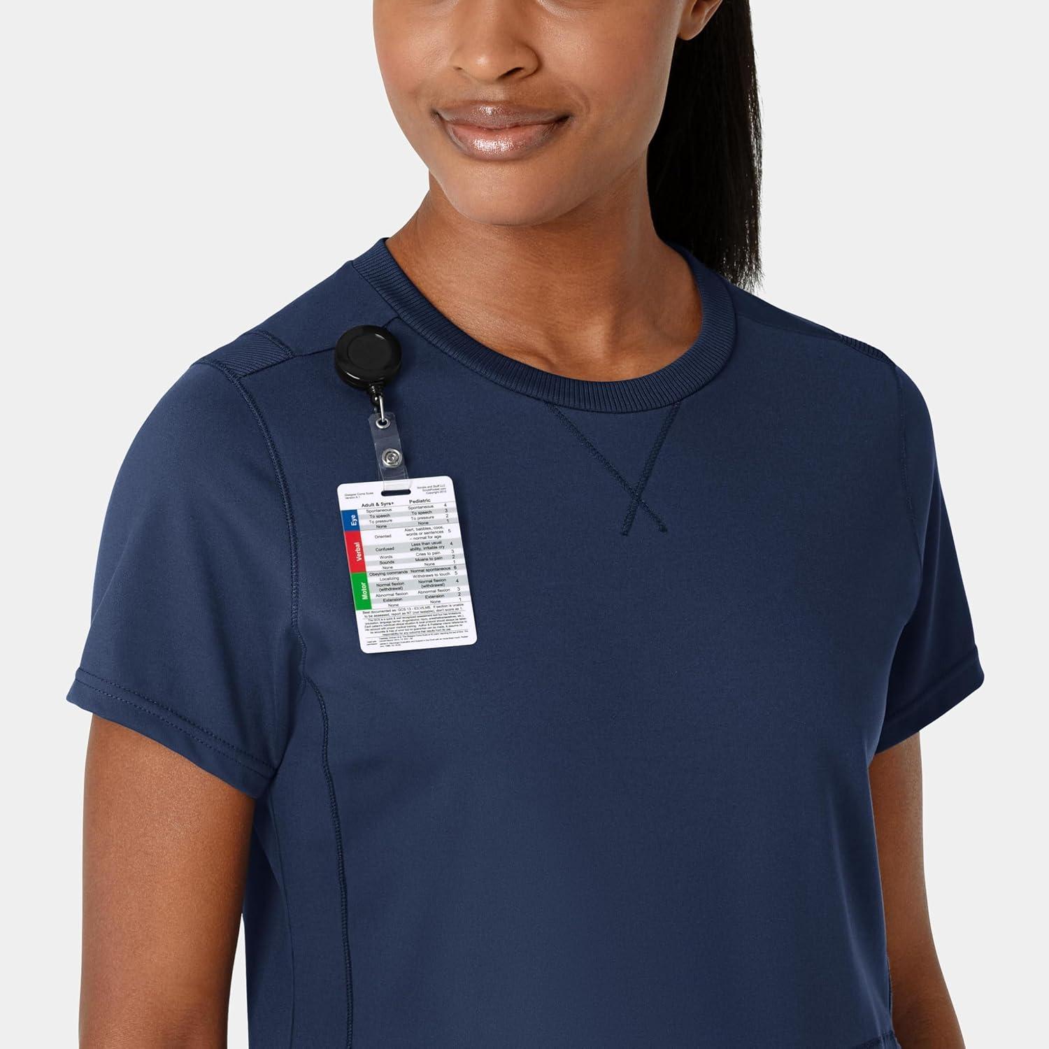 Wink Scrubs for Women, Renew, Flex-n-Reach Crew Neck Tops with 2 Pockets