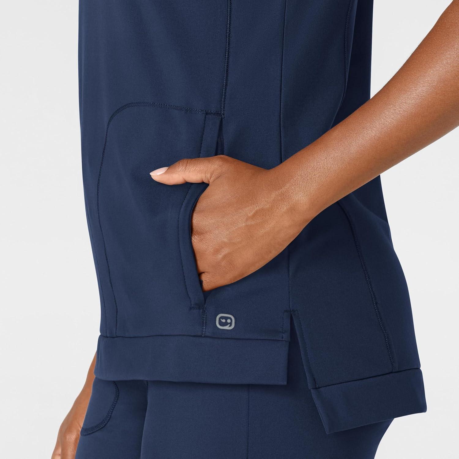 Wink Scrubs for Women, Renew, Flex-n-Reach Crew Neck Tops with 2 Pockets