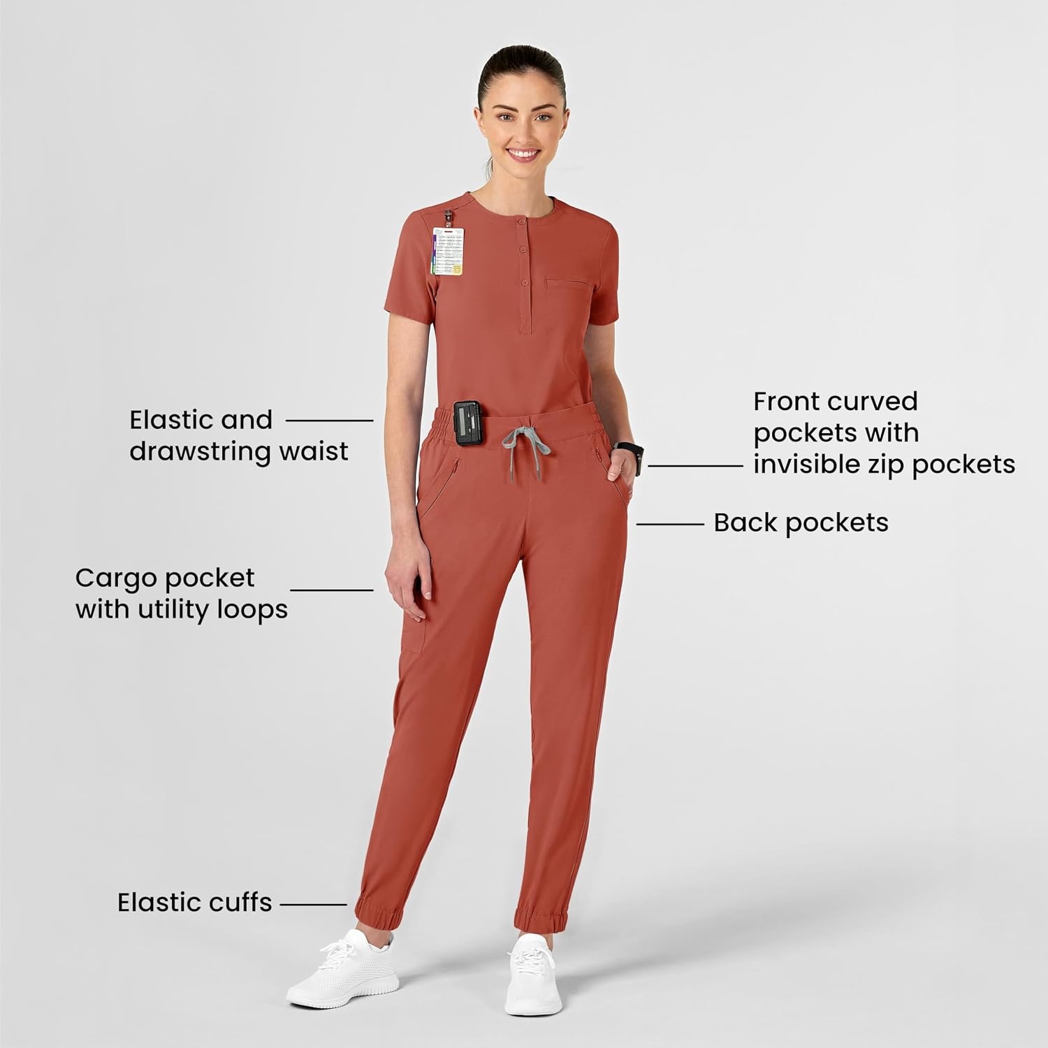 Wink Boundless Women’s Bootcut Scrub Pant(Mineral Red)