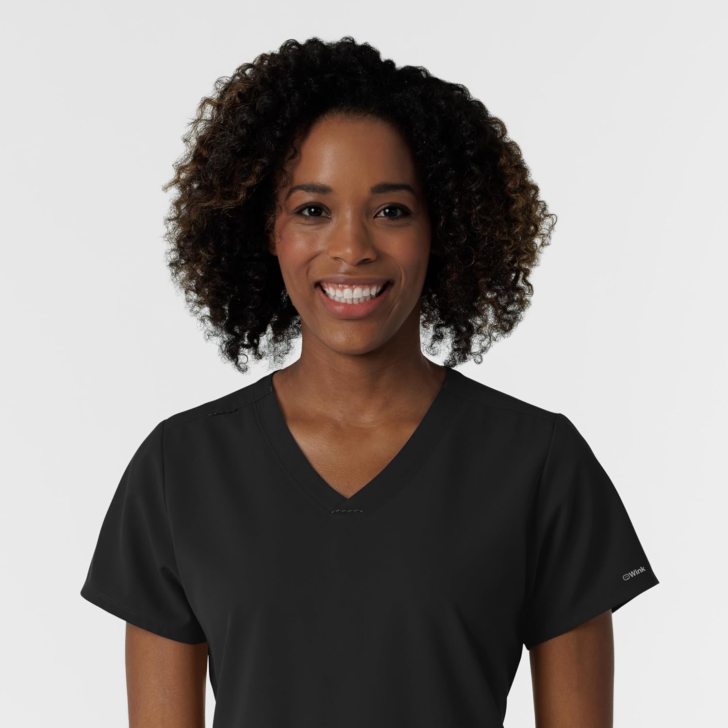 Wink Women’s Women’s V-Neck Scrub Top(Black)