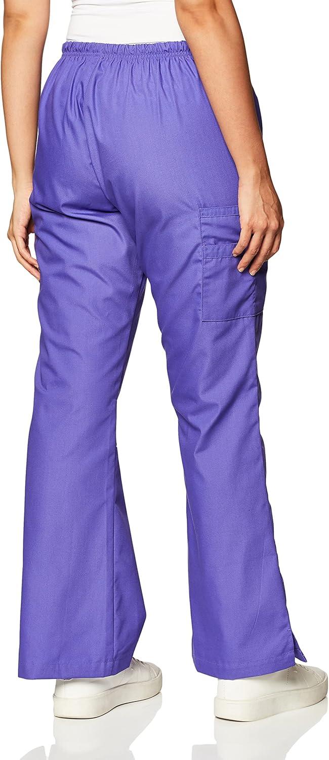 WonderWink Women’s Scrubs Romeo Six-Pocket Flare Leg Pant – XS-5XL, 6 Pockets, Elastic Waistband with Convertible Drawstring(Lavender)