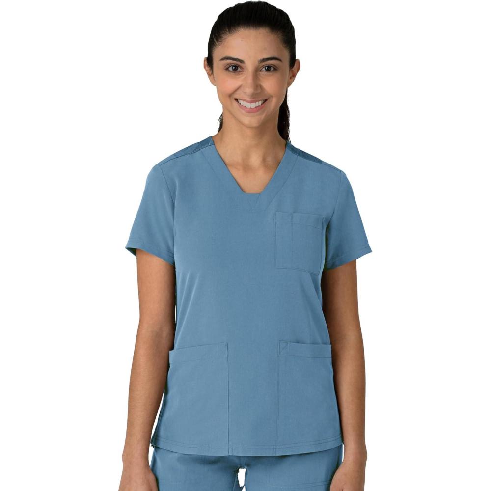 Wink Nova Women’s Flex-n-Reach V-Neck Scrub Top – Pacific Blue, M