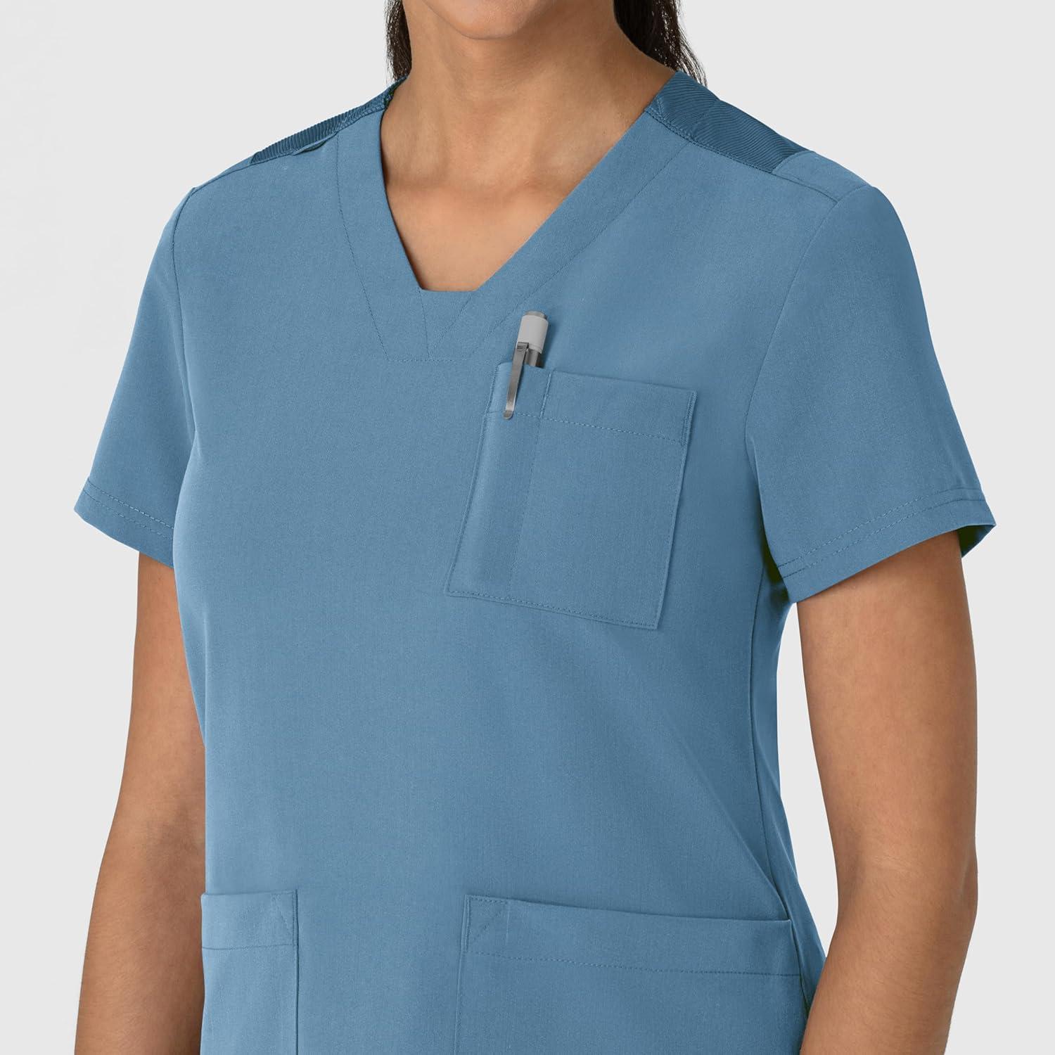 Wink Nova Women’s Flex-n-Reach V-Neck Scrub Top – Pacific Blue, M