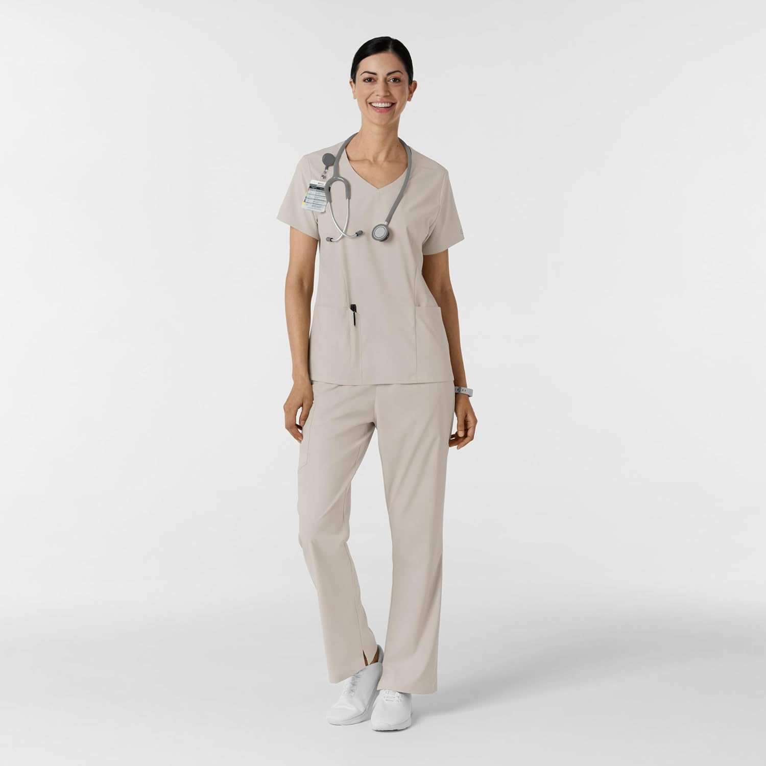 Wink Boundless Women’s 2-Pocket V-Neck Scrub Top(Cloud)