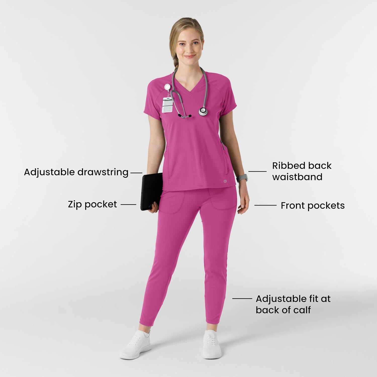 Wink Boundless Women’s Bootcut Scrub Pant(Raspberry)