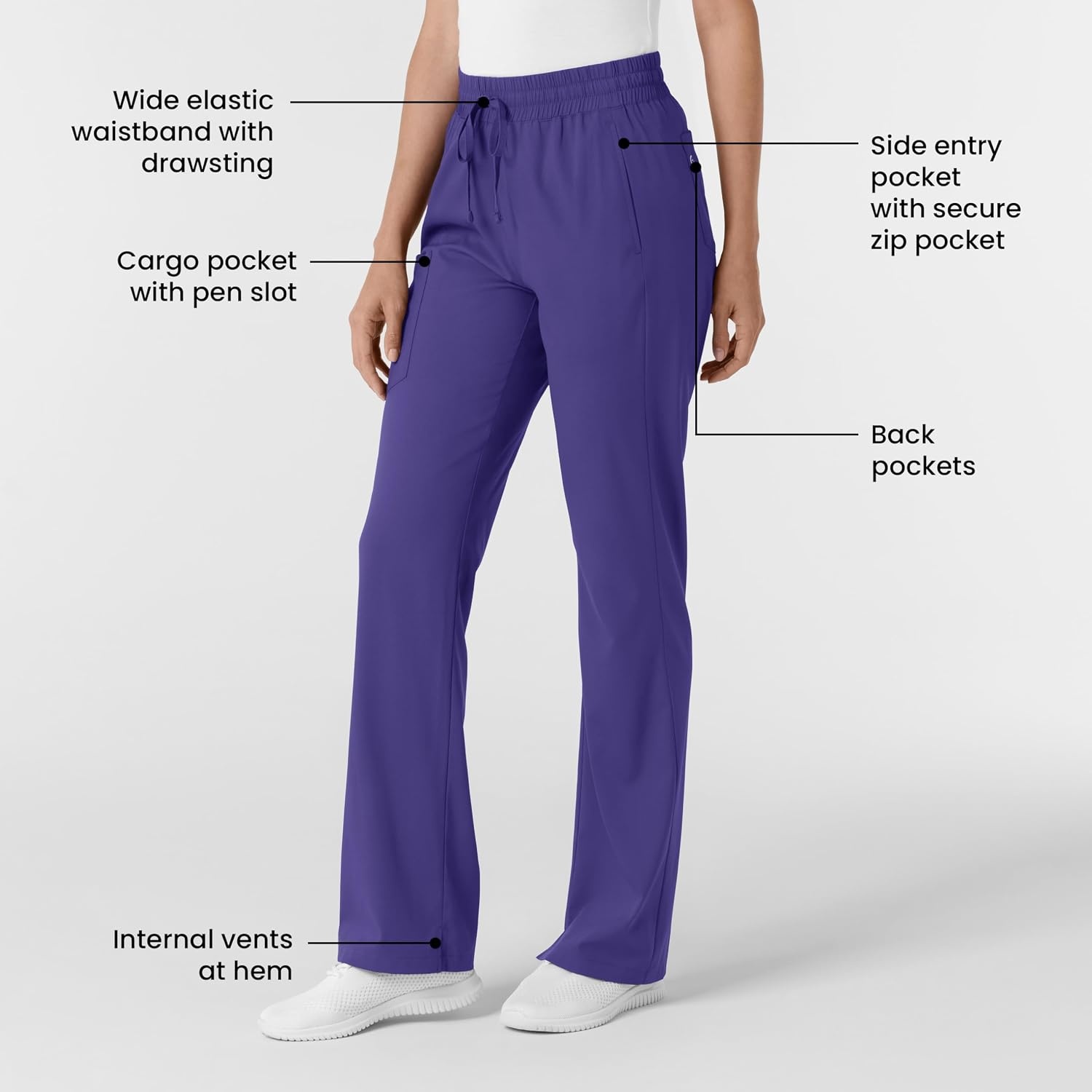 Wink Boundless Women’s Bootcut Scrub Pant(Grape)