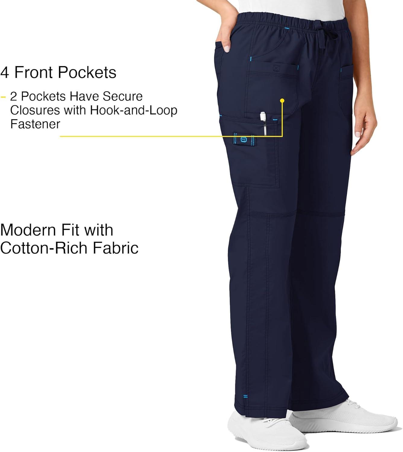 WonderWink Women’s Wonderflex Faith Scrub Pant(Navy)