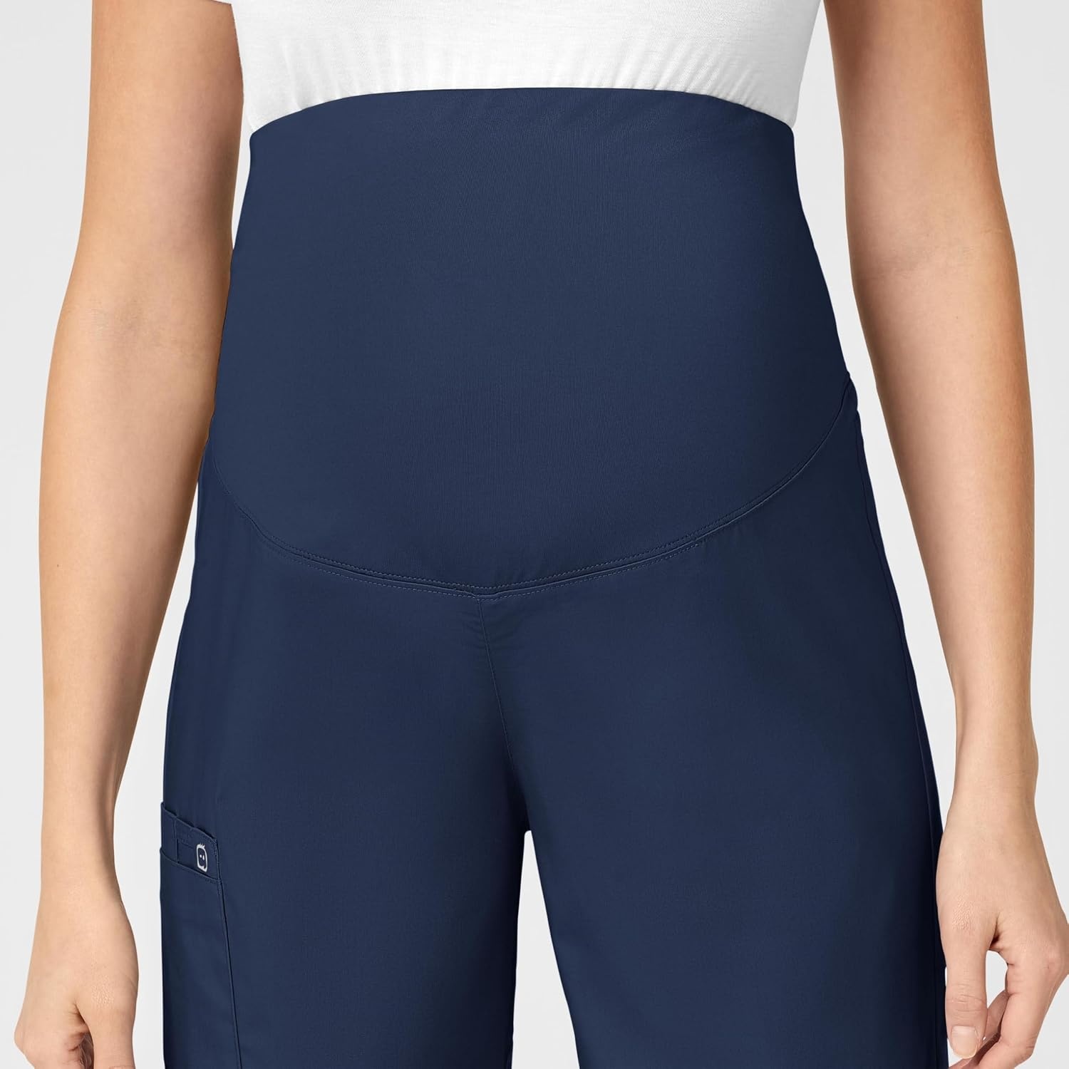 WonderWink Women’s Wonderwork Scrubs for Maternity Cargo Scrub Pants(Navy)