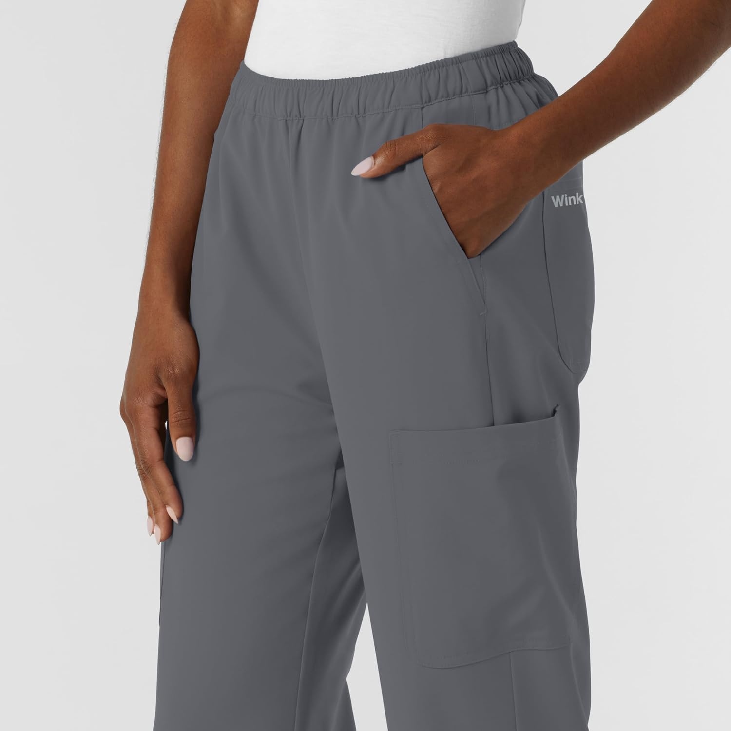 Wink NURTUR Women’s Straight Leg Cargo Scrub Pant(Pewter)