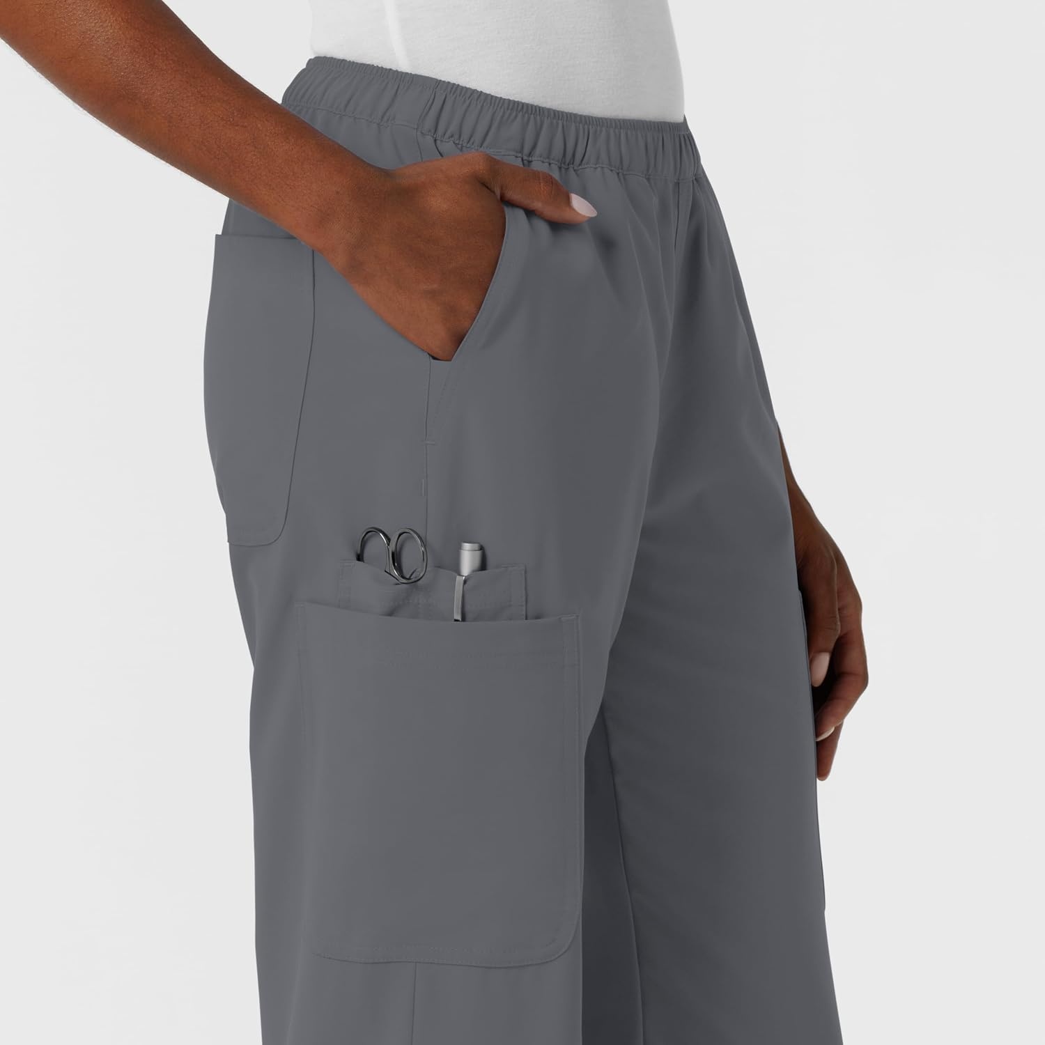 Wink NURTUR Women’s Straight Leg Cargo Scrub Pant(Pewter)