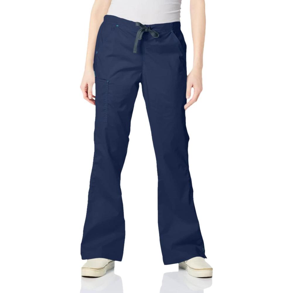 WonderWink Womens Grace Flare Leg Cargo PantMedical Scrubs Pants(Navy)