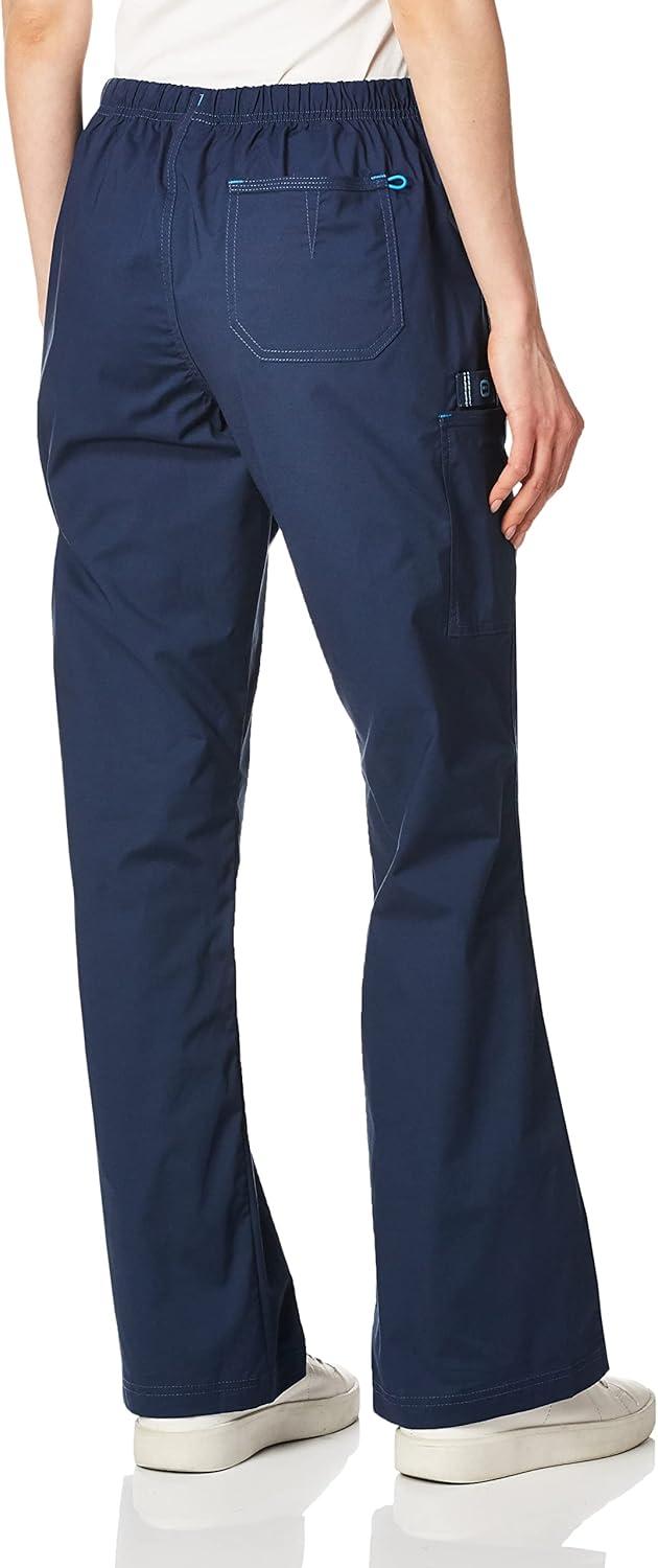 WonderWink Womens Grace Flare Leg Cargo PantMedical Scrubs Pants(Navy)