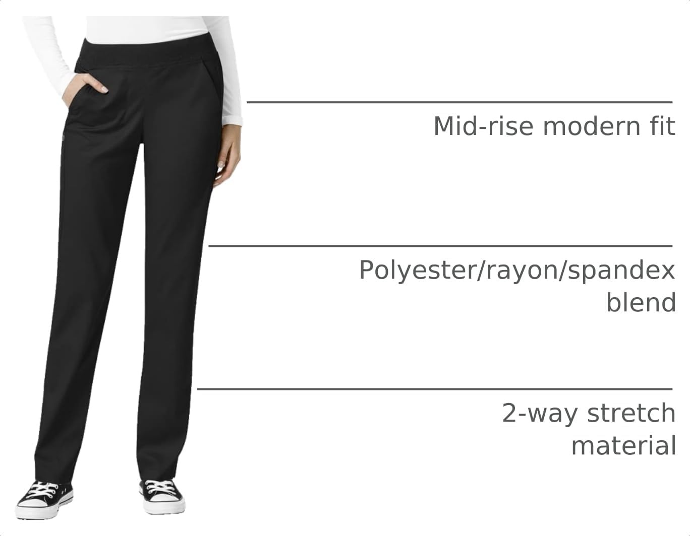 WonderWink Women’s Women’s Knit Waist Cargo Scrub Pant(Black)