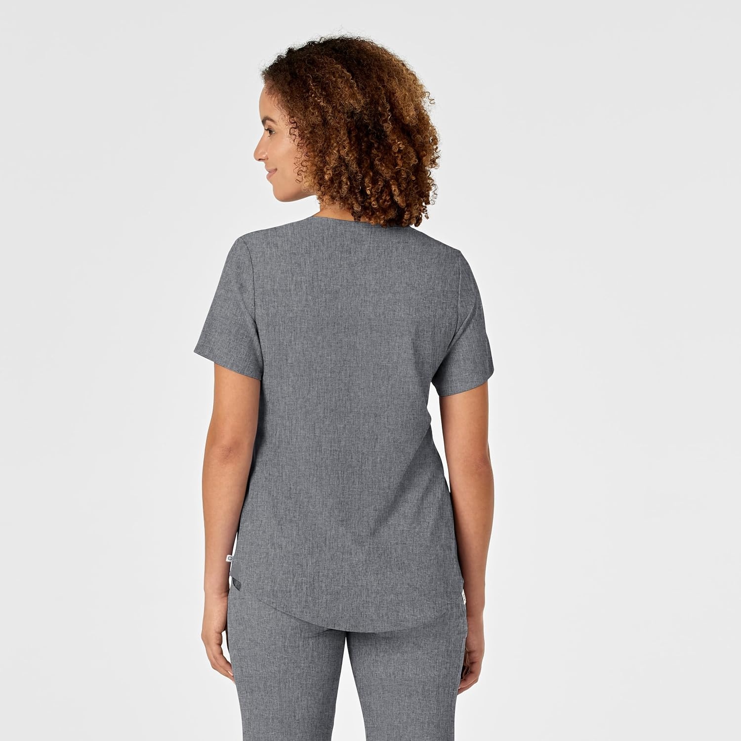 WonderWink womens Renew Women’s V-neck Top Medical Scrubs, Grey Heather, Small US