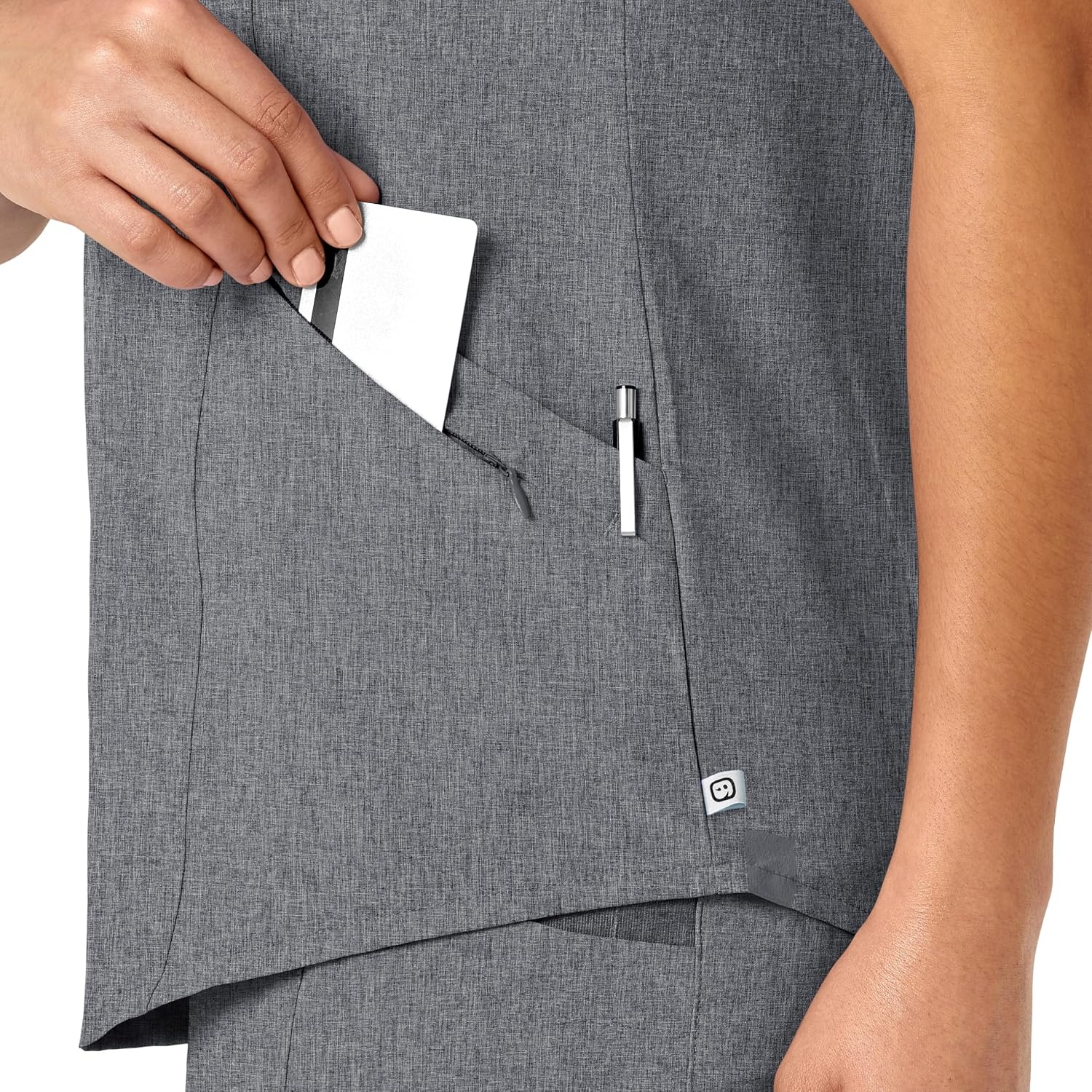 WonderWink womens Renew Women’s V-neck Top Medical Scrubs, Grey Heather, Small US